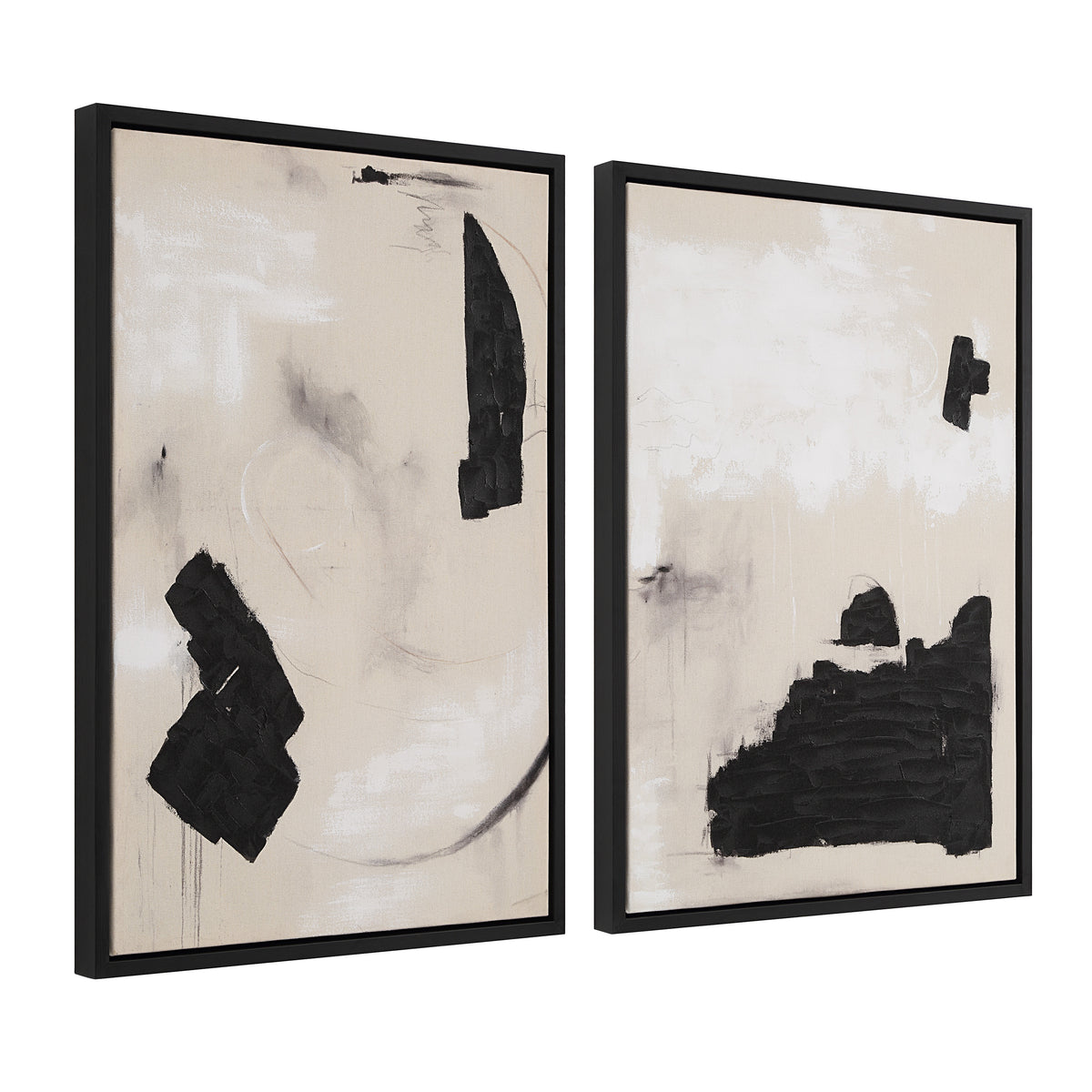 Asia 24" Wide Canvas Art with Wood Frame, Painted Black-Canvas Prints-DECOROLALA