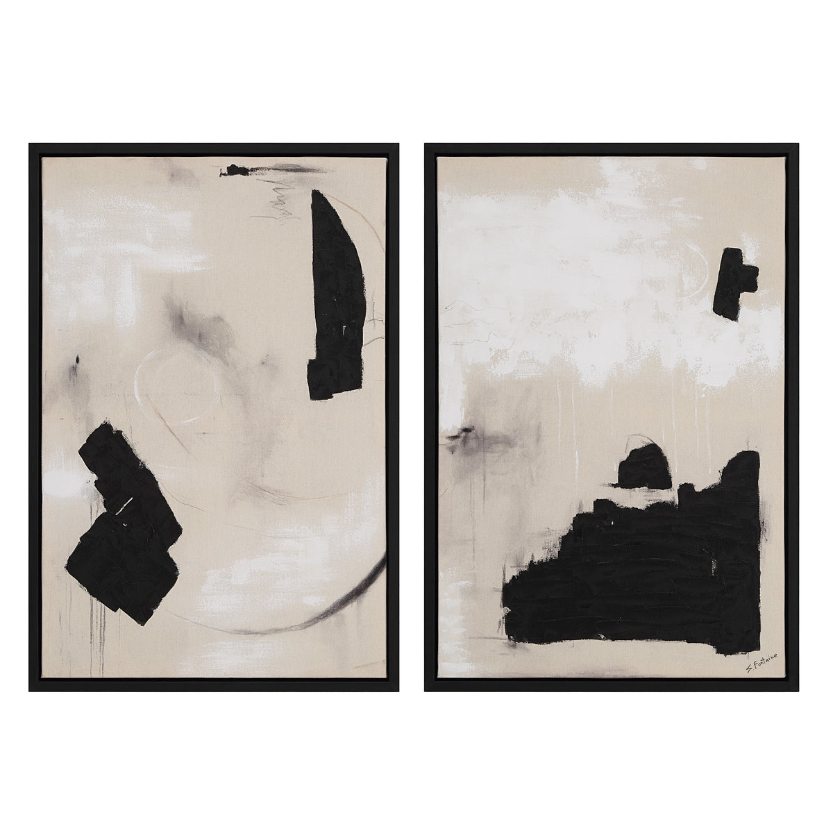 Asia 24" Wide Canvas Art with Wood Frame, Painted Black-Canvas Prints-DECOROLALA