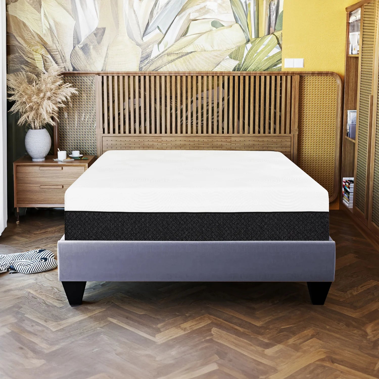 Aspen 10 in. Gel Memory Foam Mattress with 2 Pillows-Bedroom-DECOROLALA
