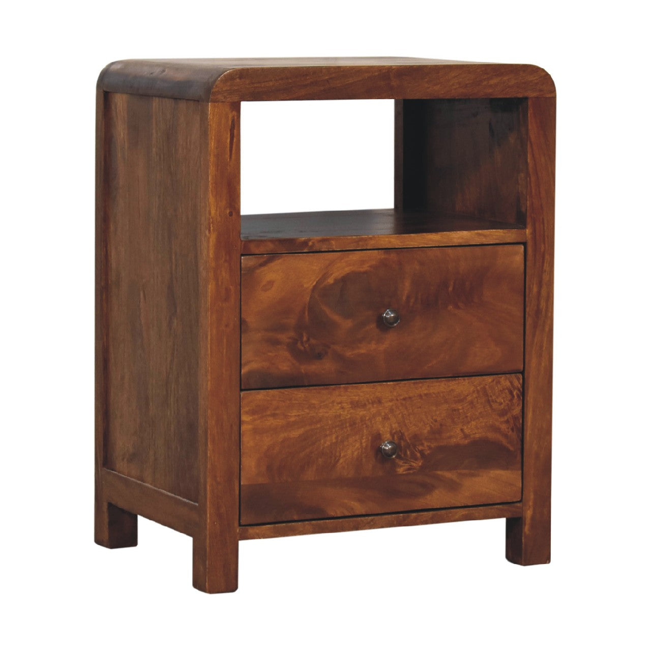 Aspen Nightstand - Solid Mango Wood Chestnut Finish-Nightstand-DECOROLALA