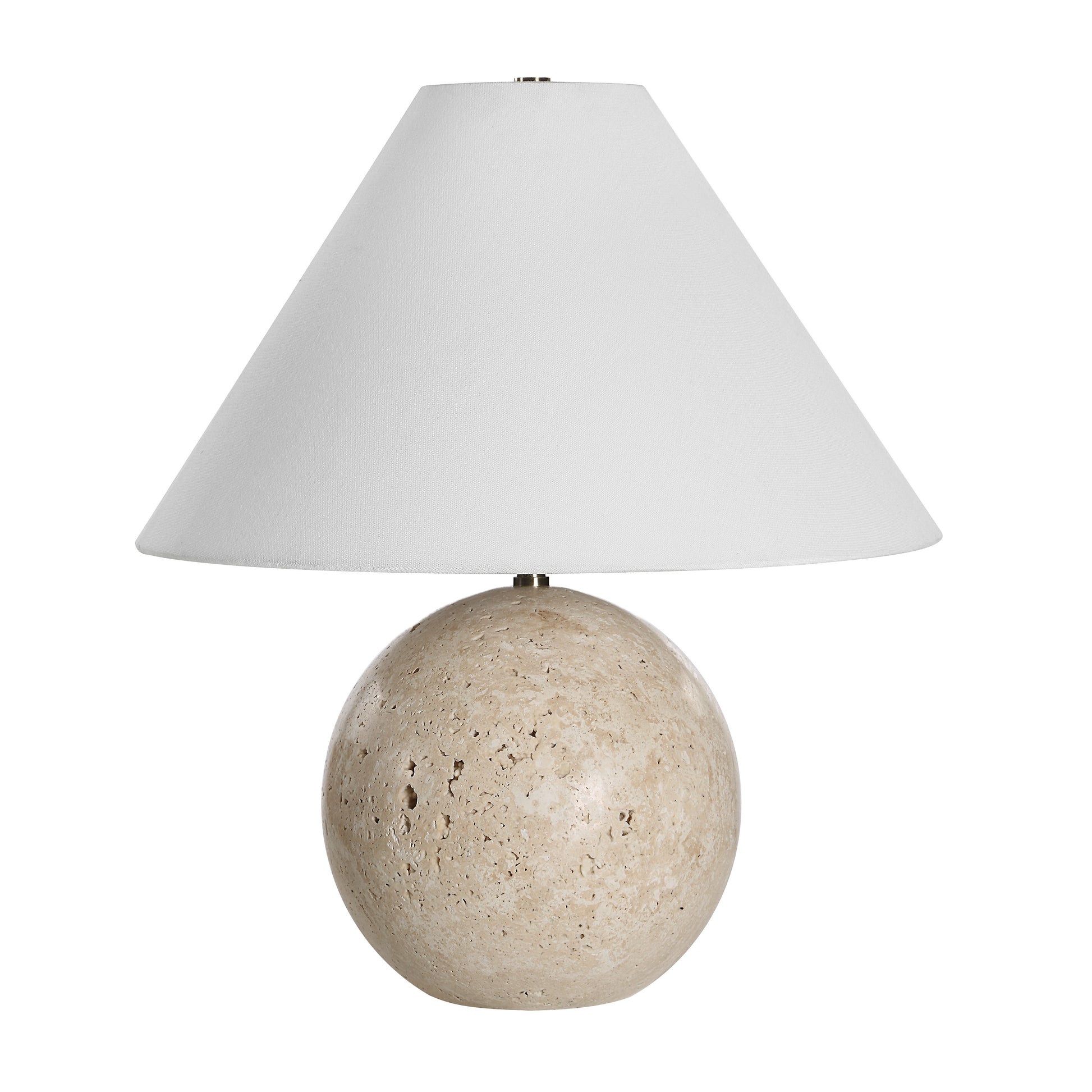 Assen 19" Table Lamp - Travertine Base, Beige-Table Lamp-DECOROLALA