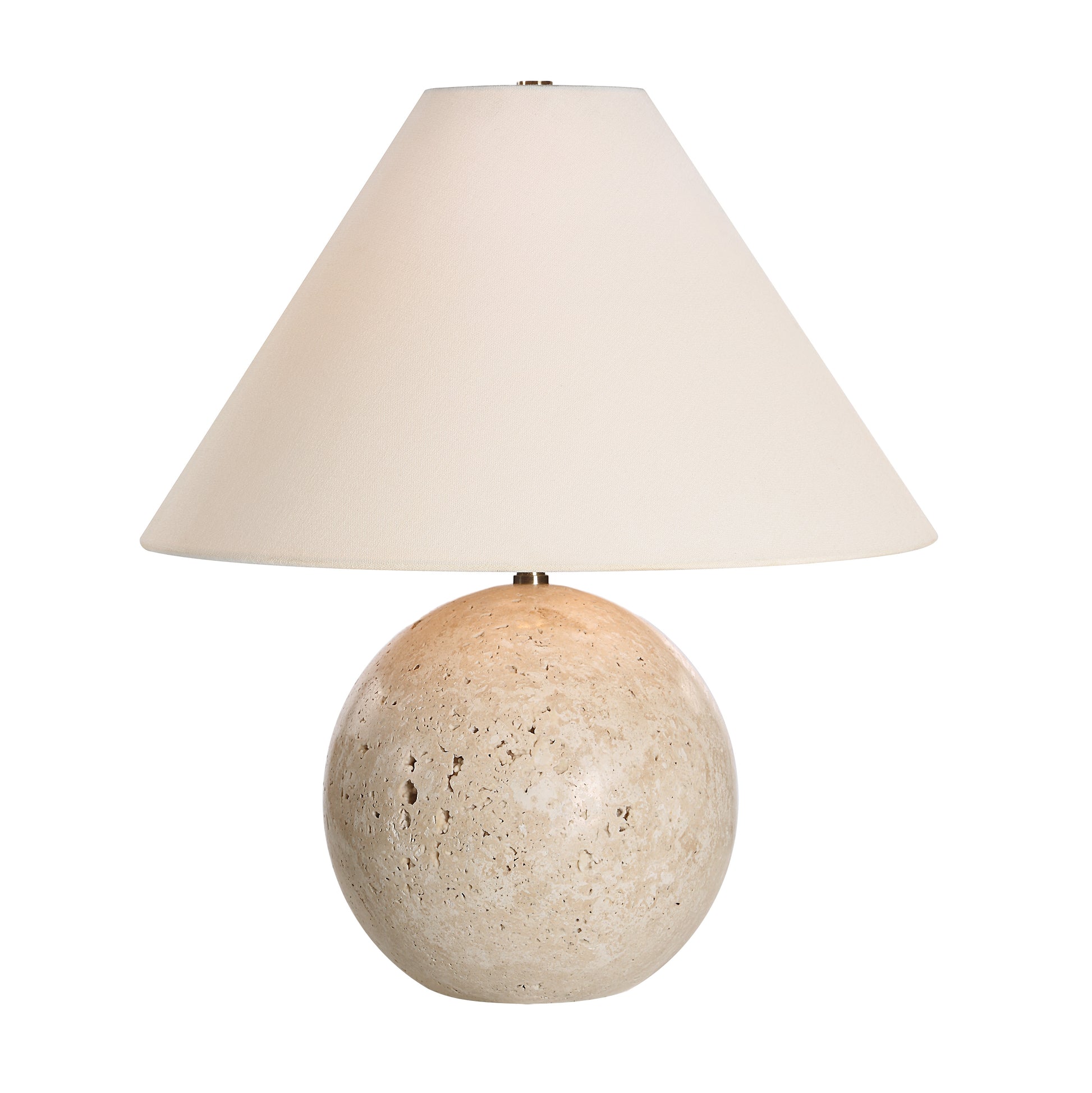 Assen 19" Table Lamp - Travertine Base, Beige-Table Lamp-DECOROLALA