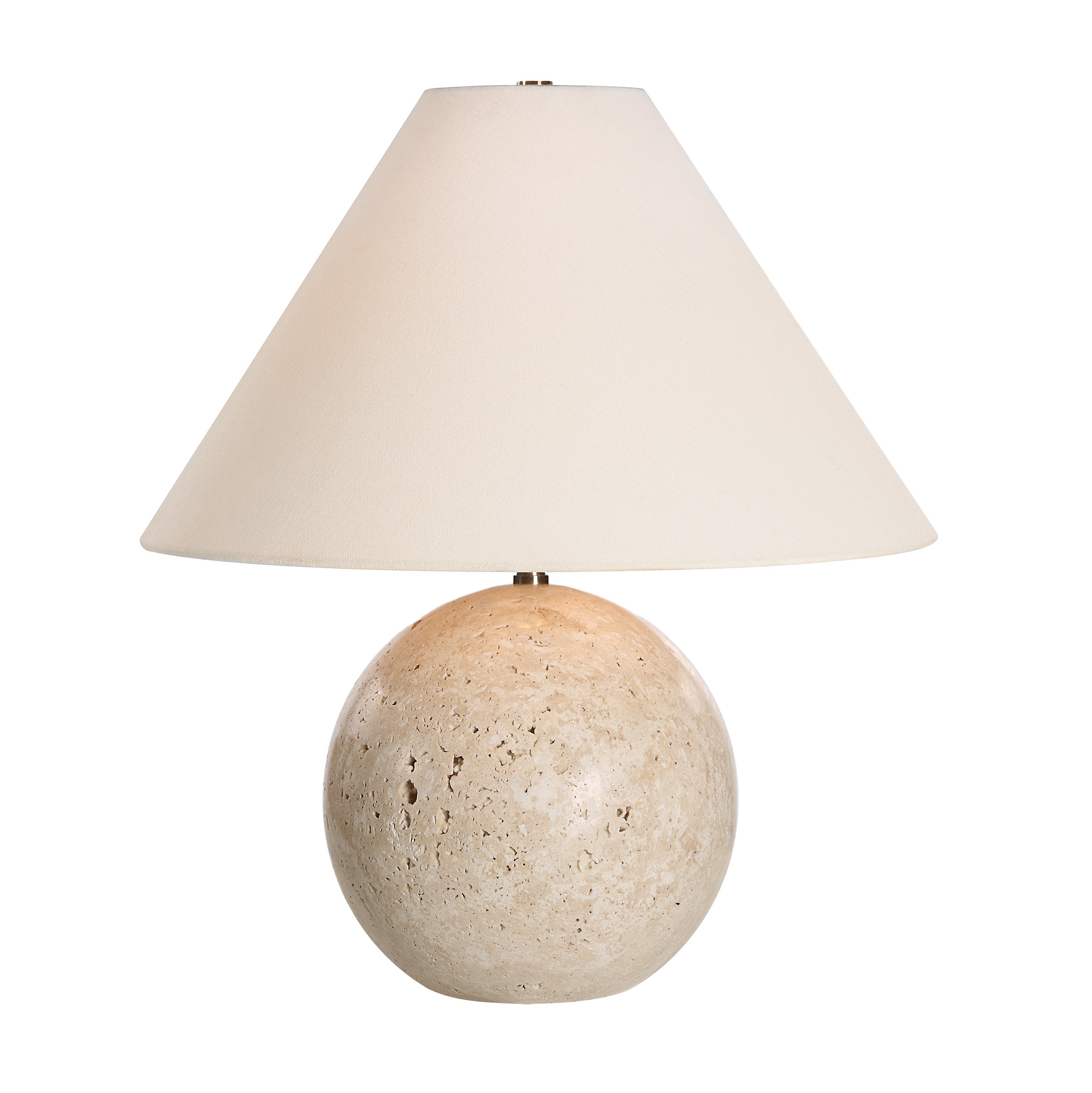 Assen 19" Table Lamp - Travertine Base, Beige-Table Lamp-DECOROLALA