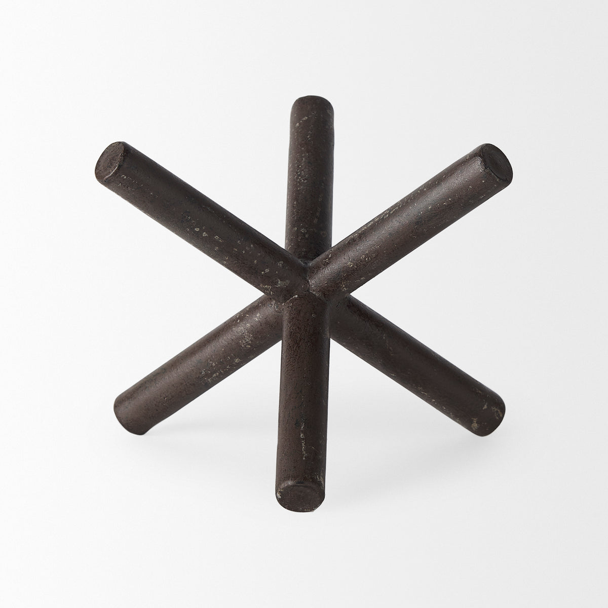 Astericks II Medium Brown Metal Decor Object - 8"L x 7"W-Objects-DECOROLALA