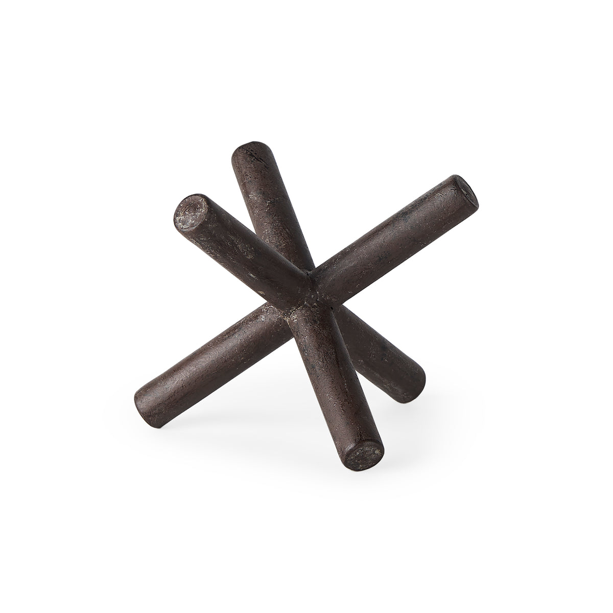 Astericks III (Small) 6L x 6W Brown Metal Decor Object-Objects-DECOROLALA