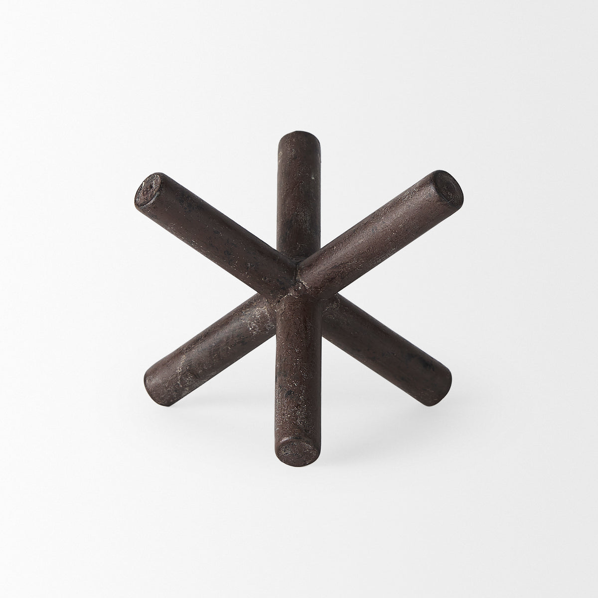 Astericks III (Small) 6L x 6W Brown Metal Decor Object-Objects-DECOROLALA