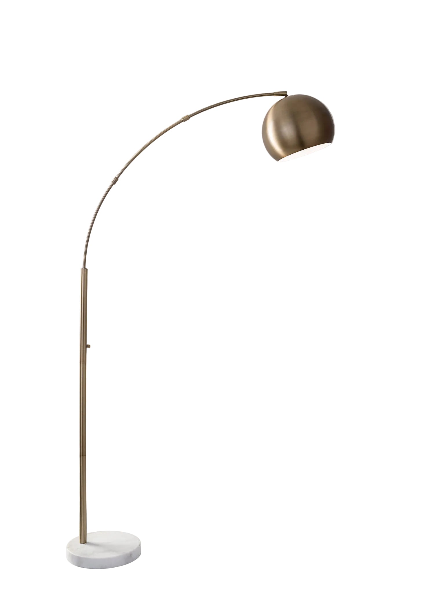 Astoria Arc Lamp - White Marble Base Brass-Lighting-DECOROLALA