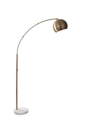 Astoria Arc Lamp - White Marble Base Brass-Lighting-DECOROLALA