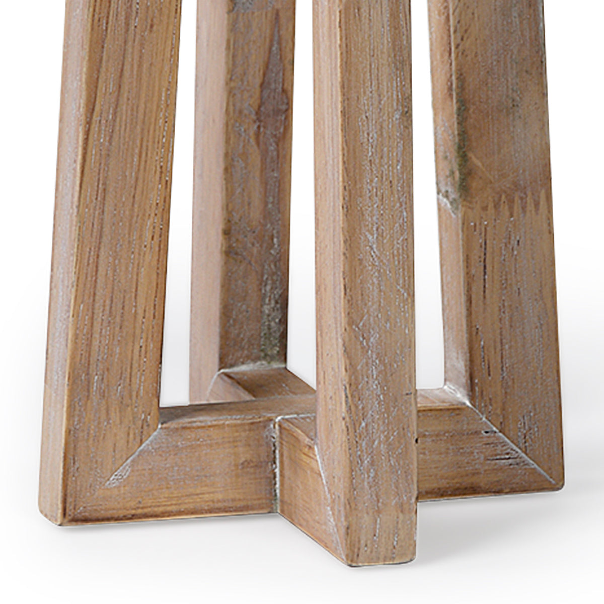 Astra Large Light Brown Wood Pedestal Base Table Candle Holder-Table Candle Holders-DECOROLALA