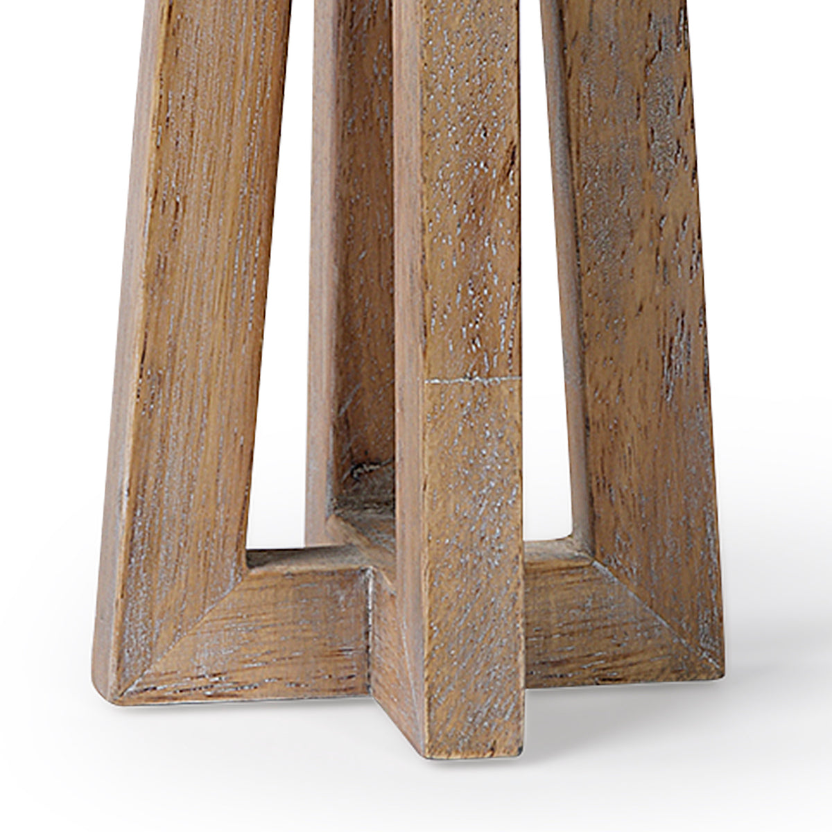 Astra Small Light Brown Wood Pedestal Base Table Candle Holder-Table Candle Holders-DECOROLALA