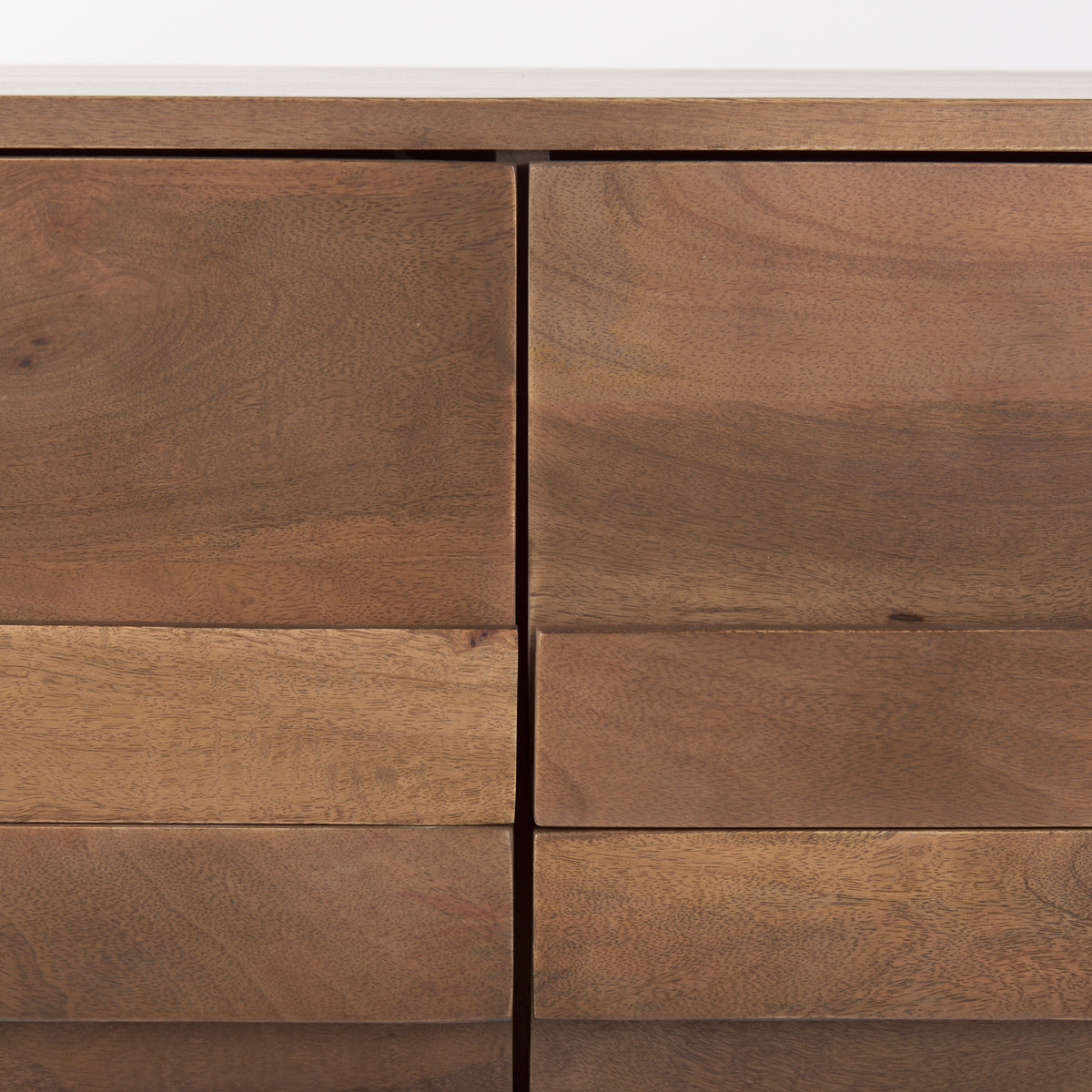 Astrid 71L x 17W x 30.3H Medium Brown Solid Wood 6 Drawer Sideboard-Sideboards & Buffets-DECOROLALA