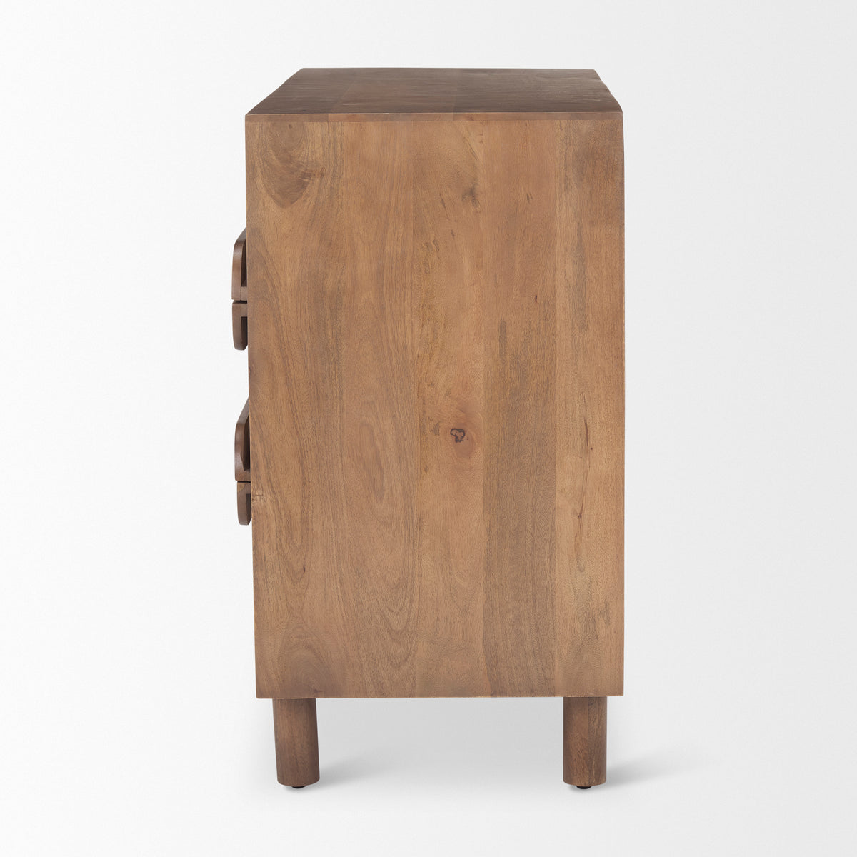 Astrid 36L x 17W x 30.3H Medium Brown Solid Wood 3 Drawer Cabinet-Accent Cabinets & Chests-DECOROLALA