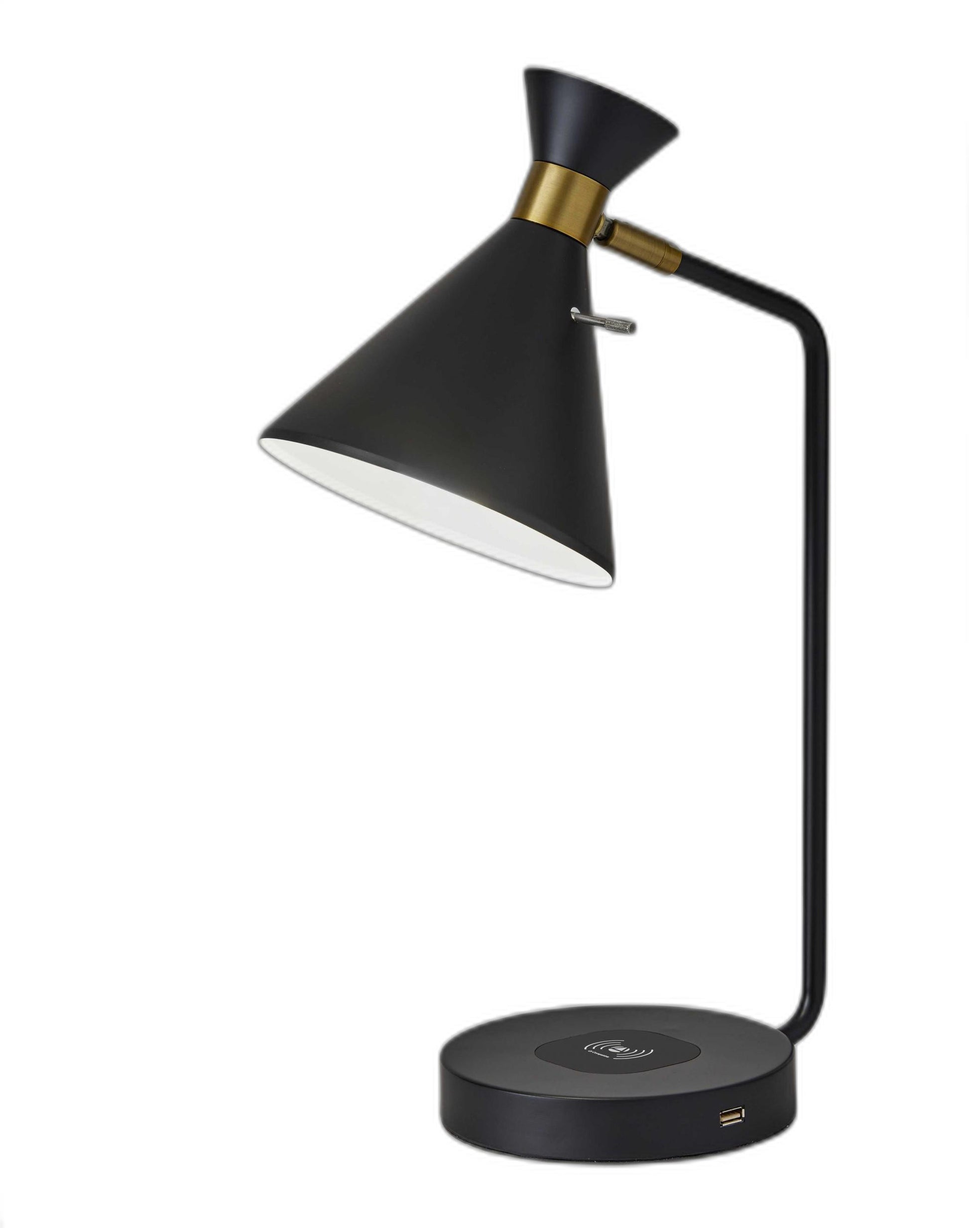 Asymmetrical Diabolo Black Metal Desk Lamp-Table Lamps-DECOROLALA