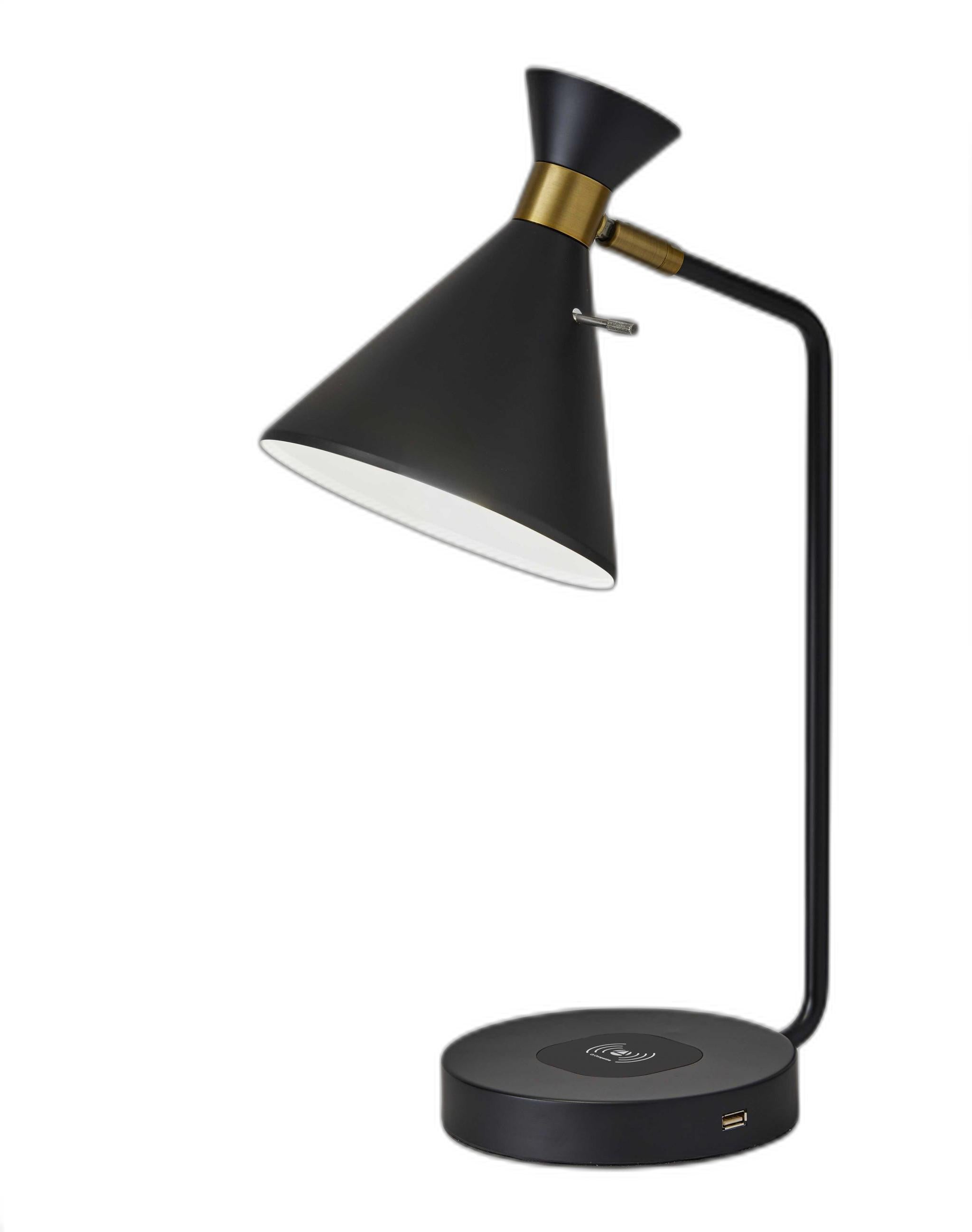 Asymmetrical Diabolo Black Metal Desk Lamp-Table Lamps-DECOROLALA