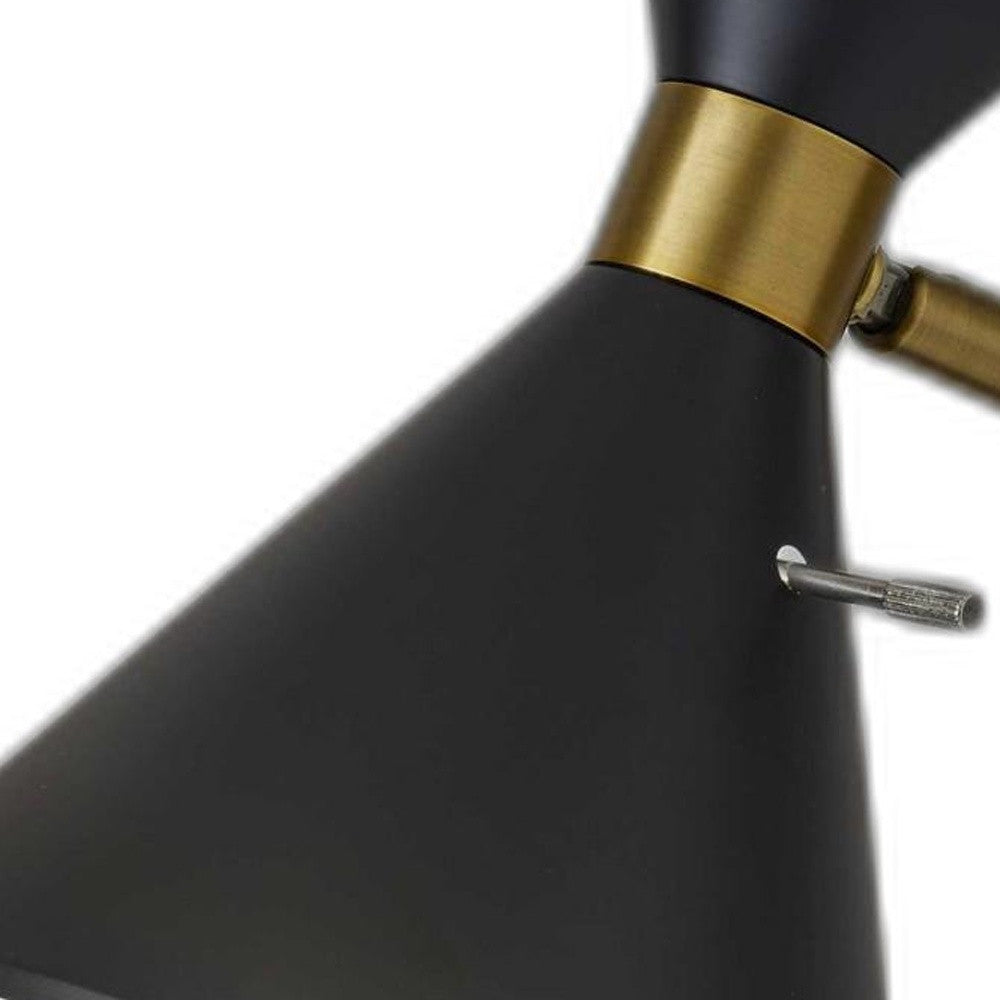 Asymmetrical Diabolo Black Metal Desk Lamp-Table Lamps-DECOROLALA