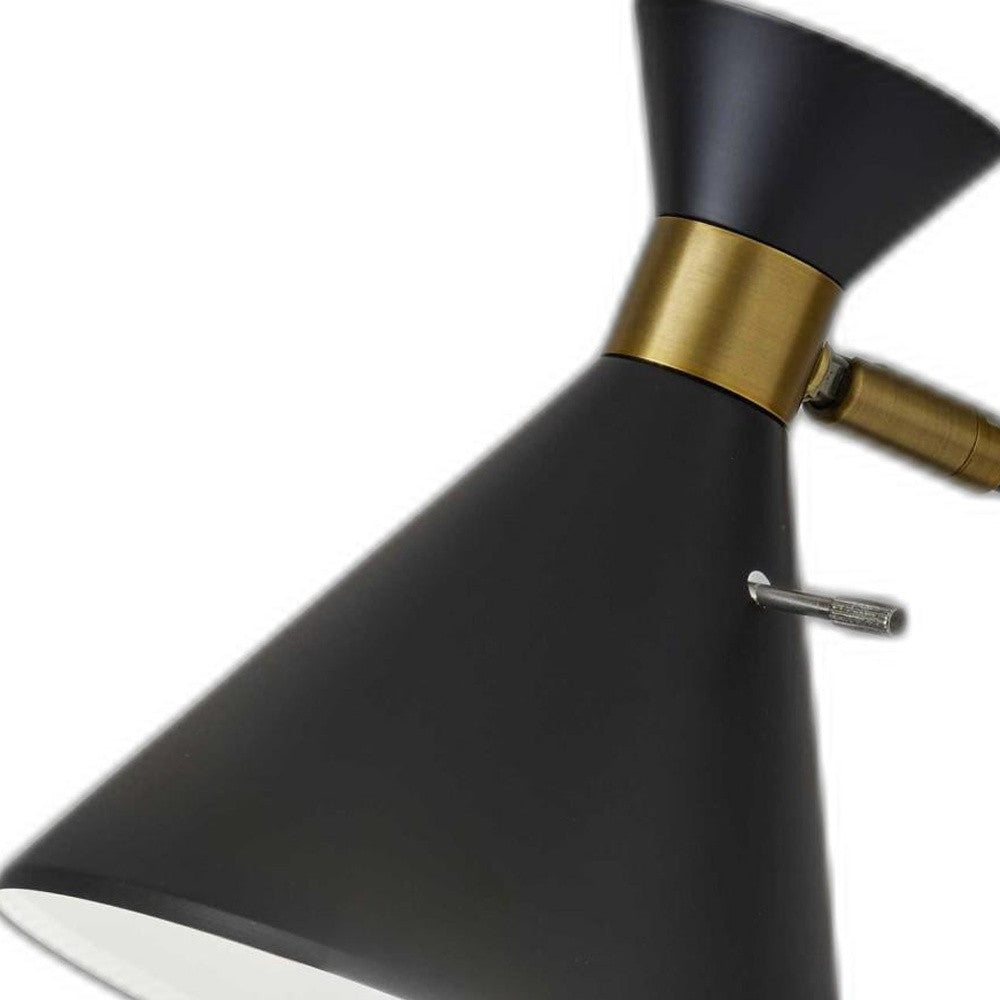 Asymmetrical Diabolo Black Metal Desk Lamp-Table Lamps-DECOROLALA
