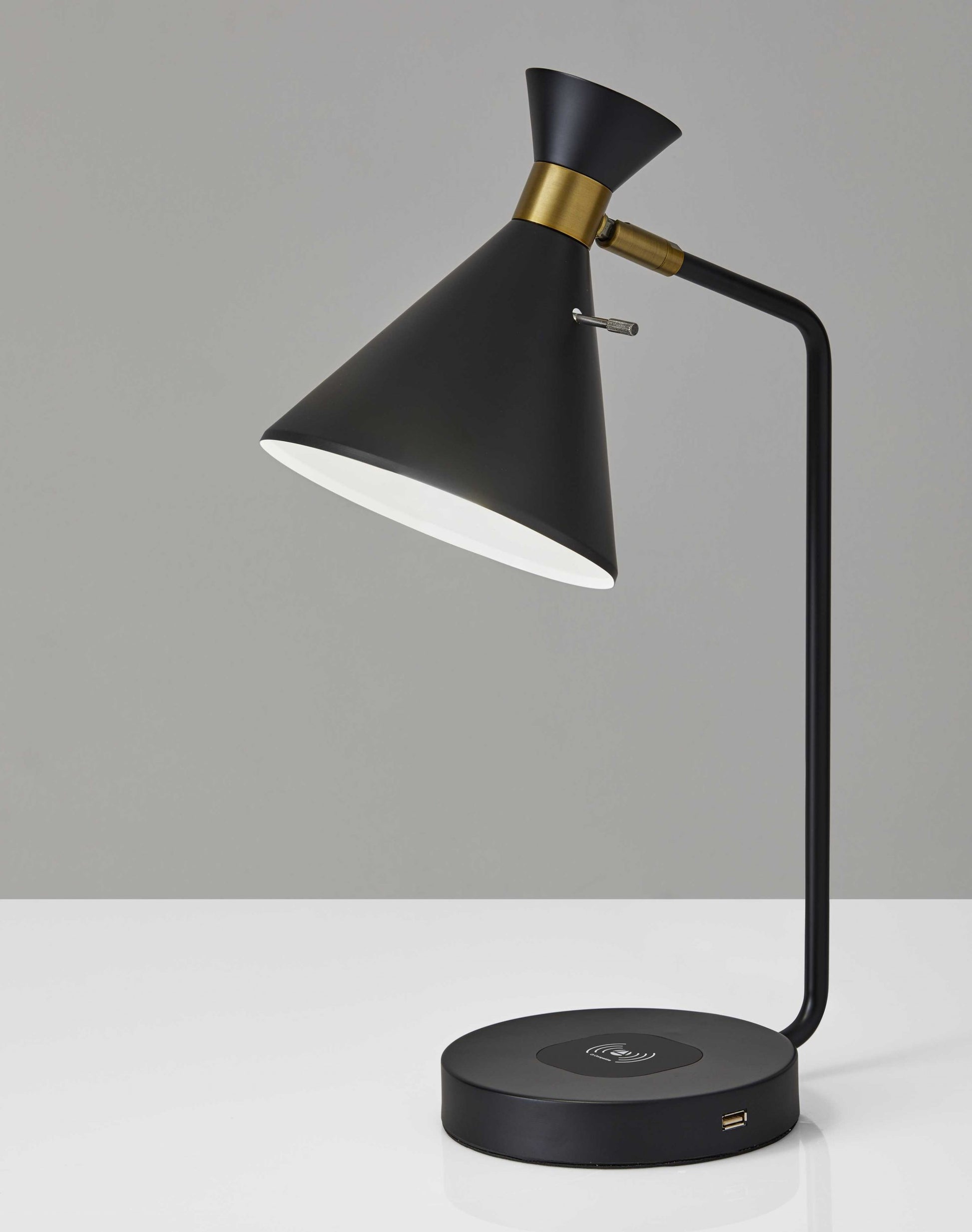 Asymmetrical Diabolo Black Metal Desk Lamp-Table Lamps-DECOROLALA
