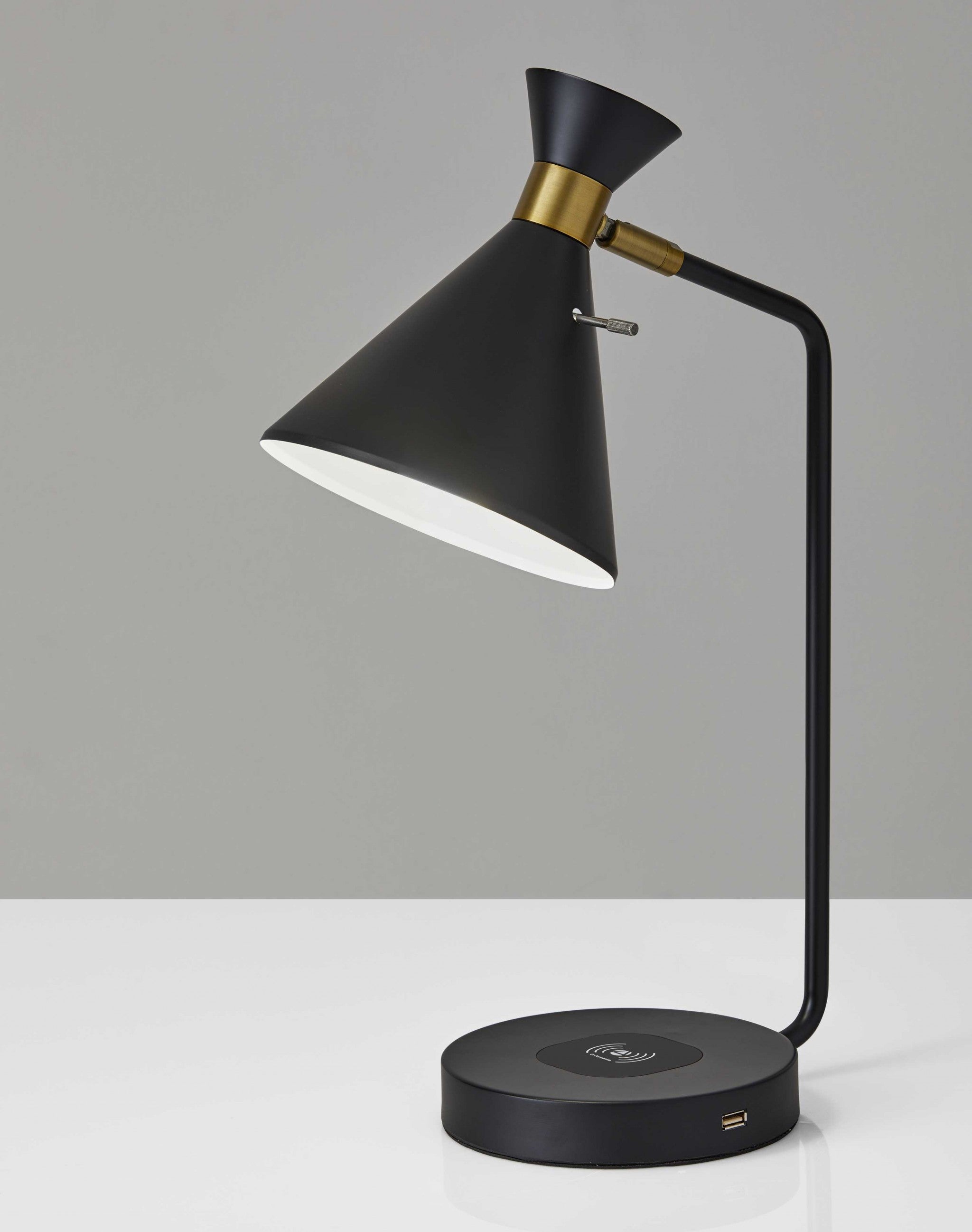 Asymmetrical Diabolo Black Metal Desk Lamp-Table Lamps-DECOROLALA
