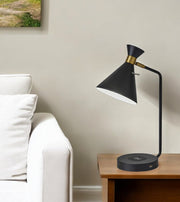 Asymmetrical Diabolo Black Metal Desk Lamp-Table Lamps-DECOROLALA