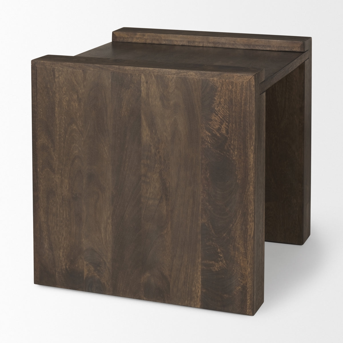 Athelia Dark Brown Wood Accent Table-Accent Tables-DECOROLALA