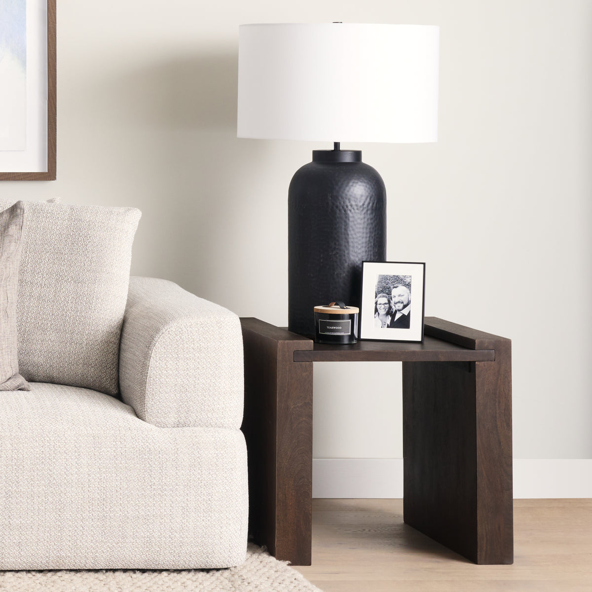 Athelia Dark Brown Wood Accent Table-Accent Tables-DECOROLALA