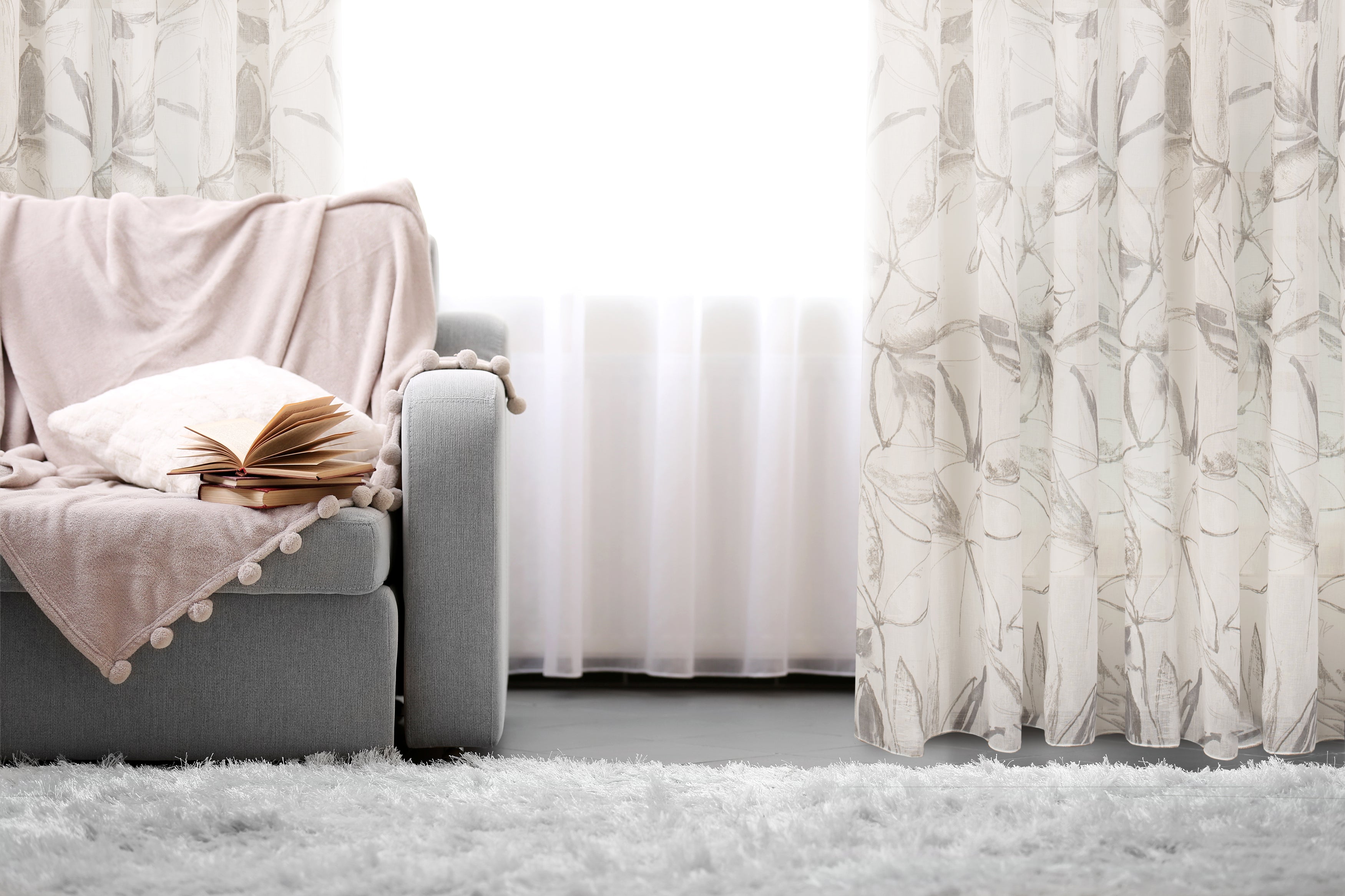 Athena Printed Abstract Floral Sheer Grommet Curtain 80"x 95"-Curtains-DECOROLALA
