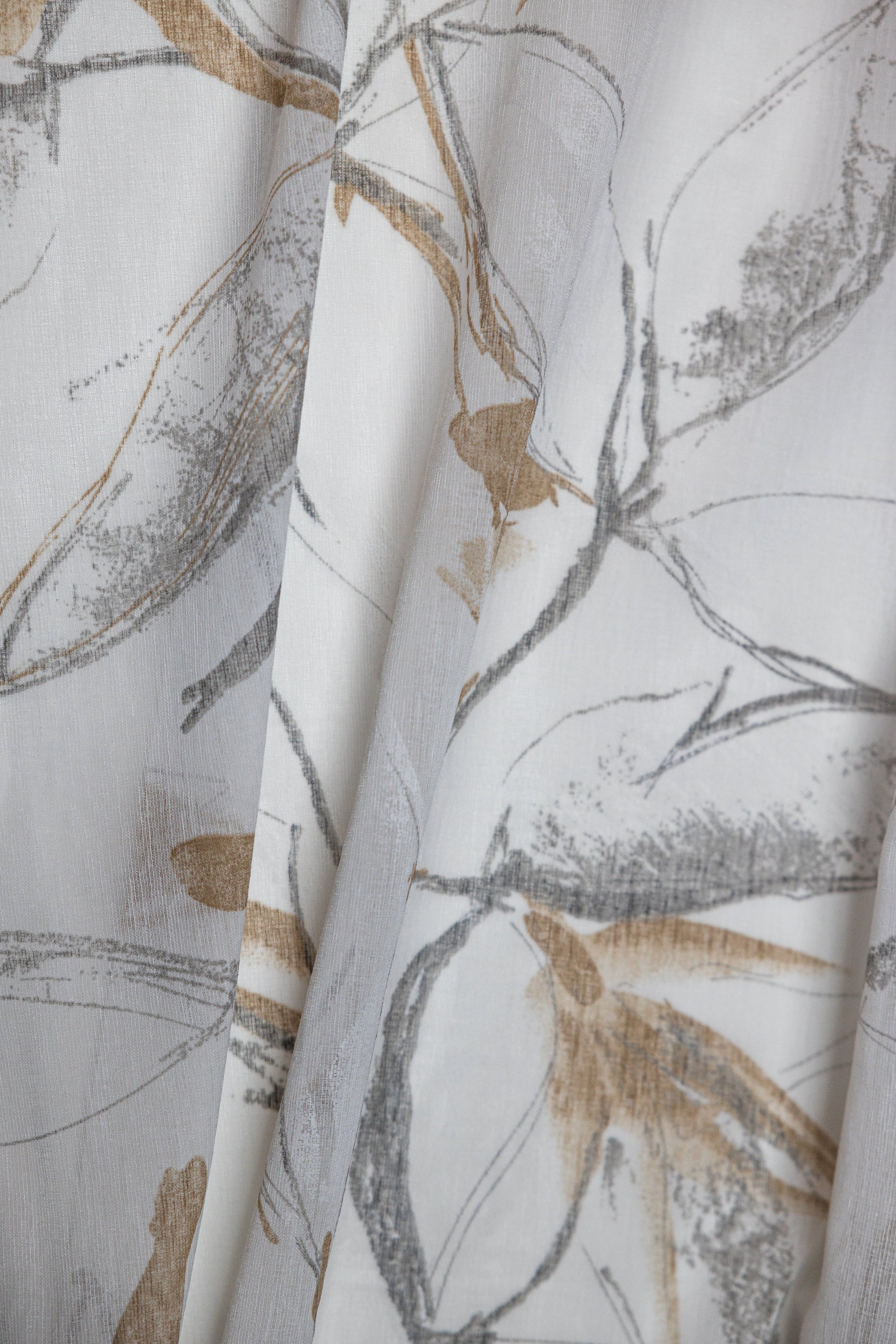 Athena Printed Abstract Floral Sheer Grommet Curtain 80"x 95"-Curtains-DECOROLALA