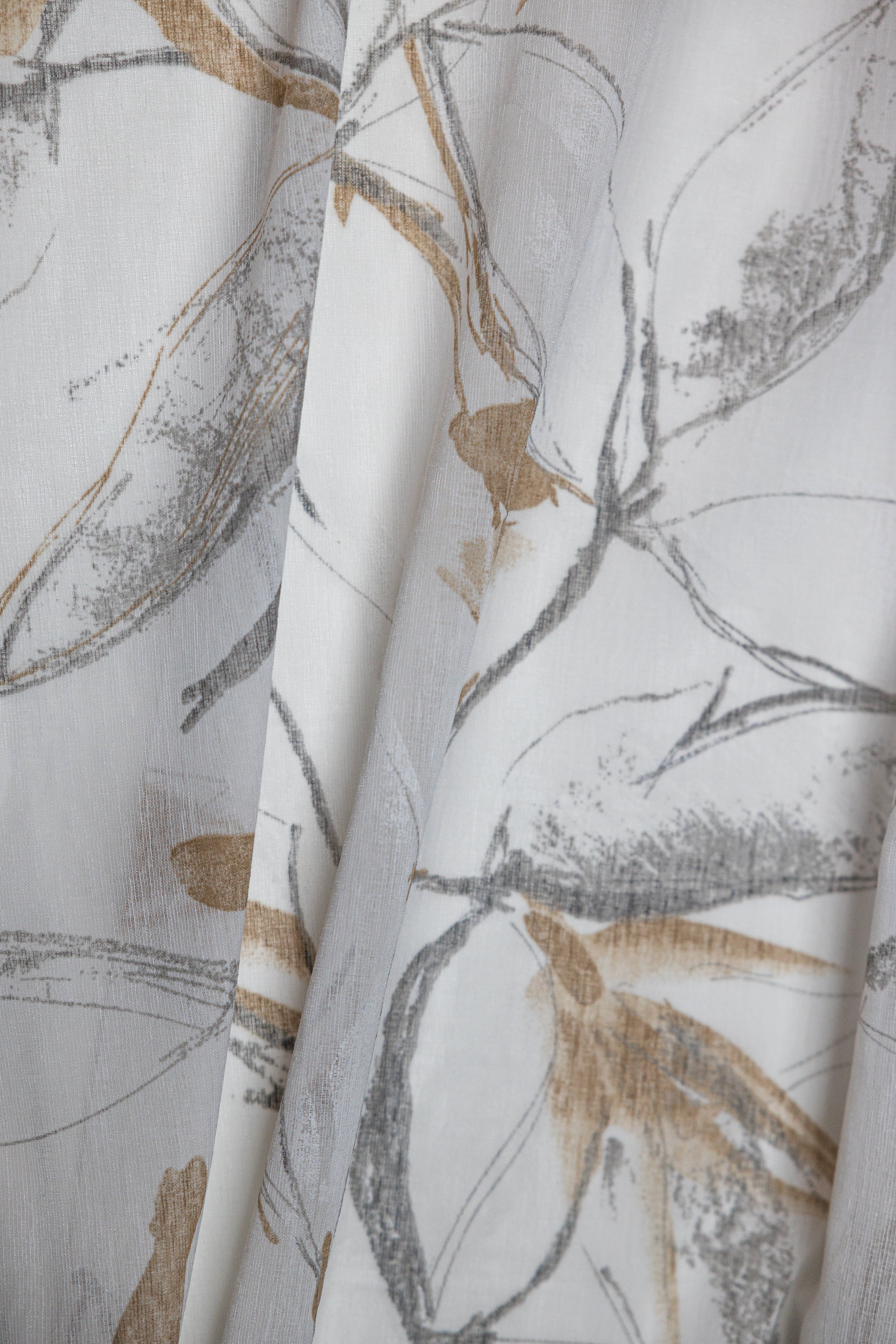 Athena Printed Abstract Floral Sheer Grommet Curtain 80"x 95"-Curtains-DECOROLALA