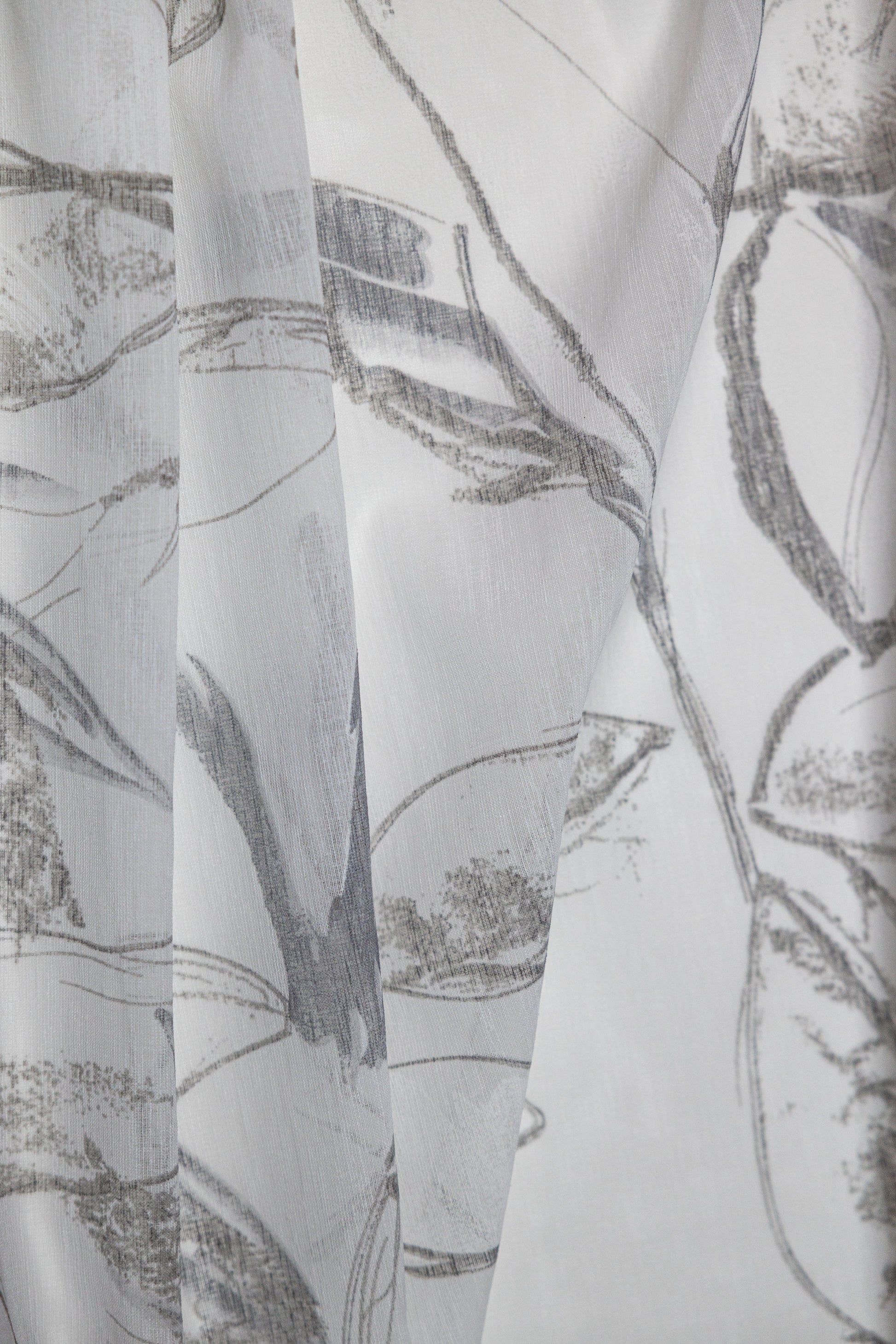 Athena Printed Abstract Floral Sheer Grommet Curtain 80"x 95"-Curtains-DECOROLALA