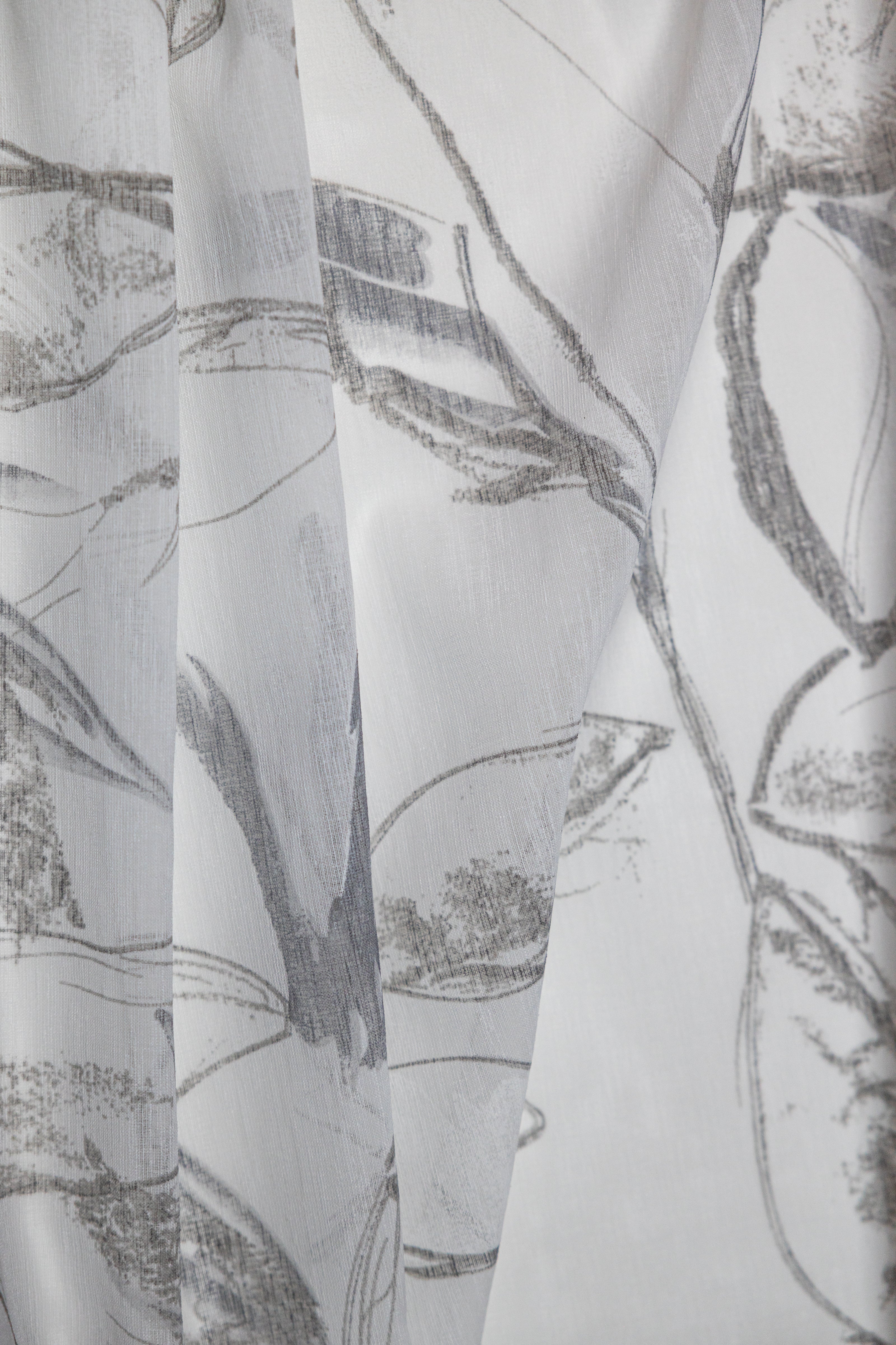 Athena Printed Abstract Floral Sheer Grommet Curtain 80"x 95"-Curtains-DECOROLALA