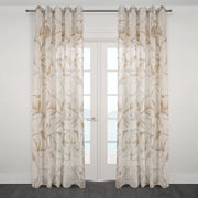 Athena Printed Abstract Floral Sheer Grommet Curtain 80"x 95"-Curtains-DECOROLALA