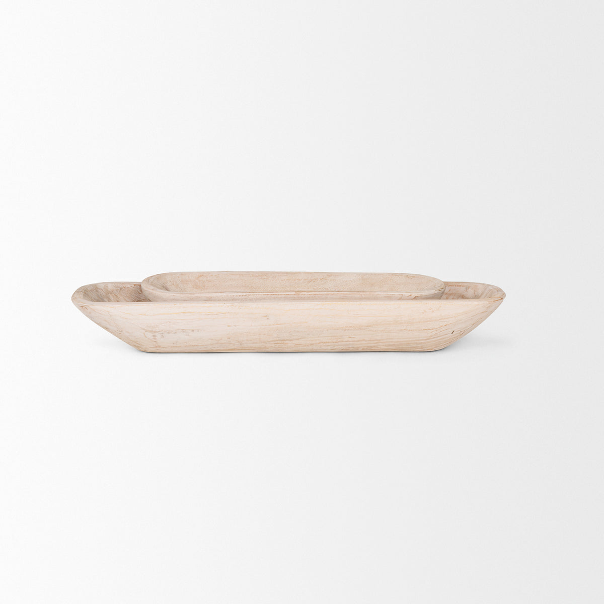 Athena Set of 2 Extra Large Light-Wash Reclaimed Wood Trays-Trays-DECOROLALA