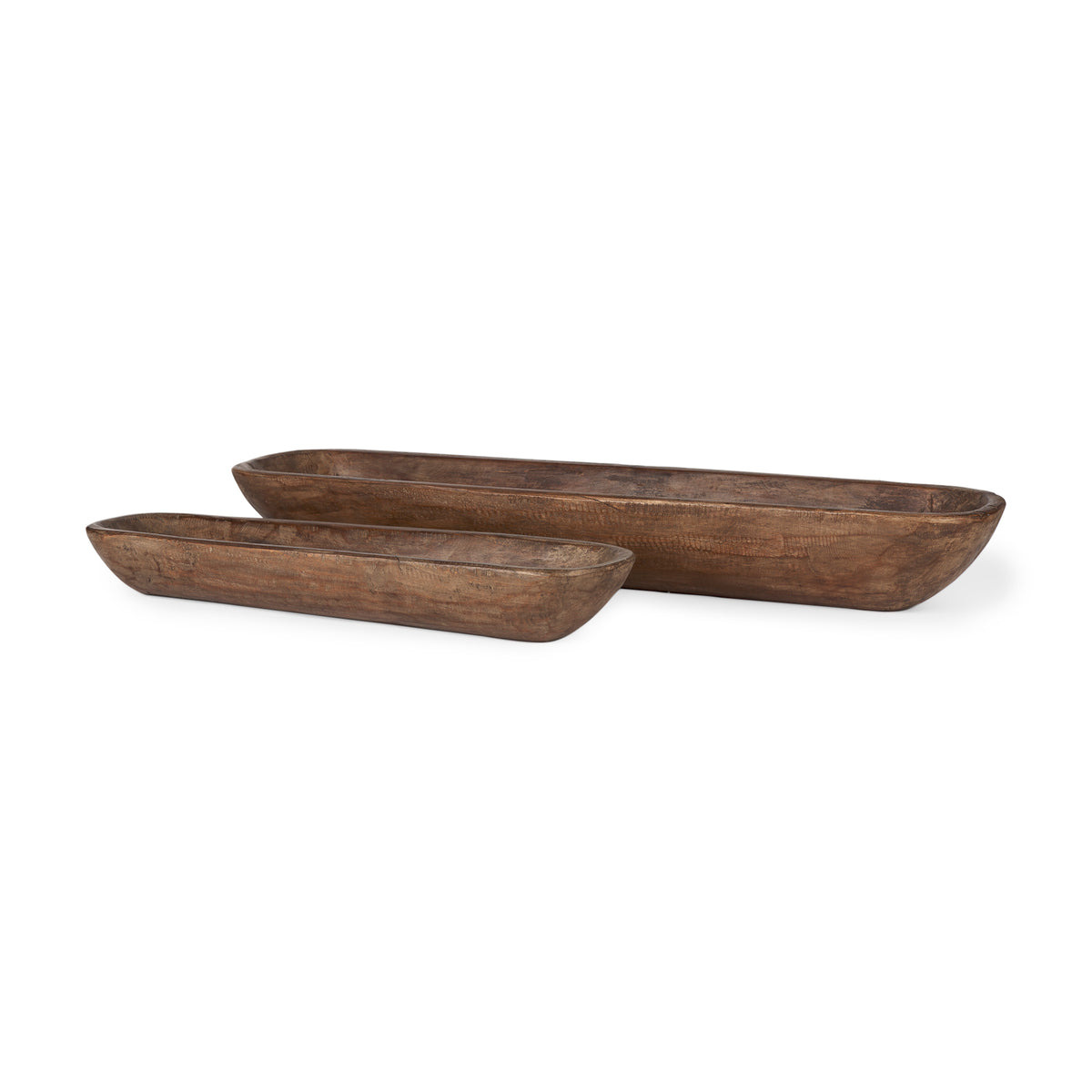 Athena Set of 2 Extra Large Light-Wash Reclaimed Wood Trays-Trays-DECOROLALA