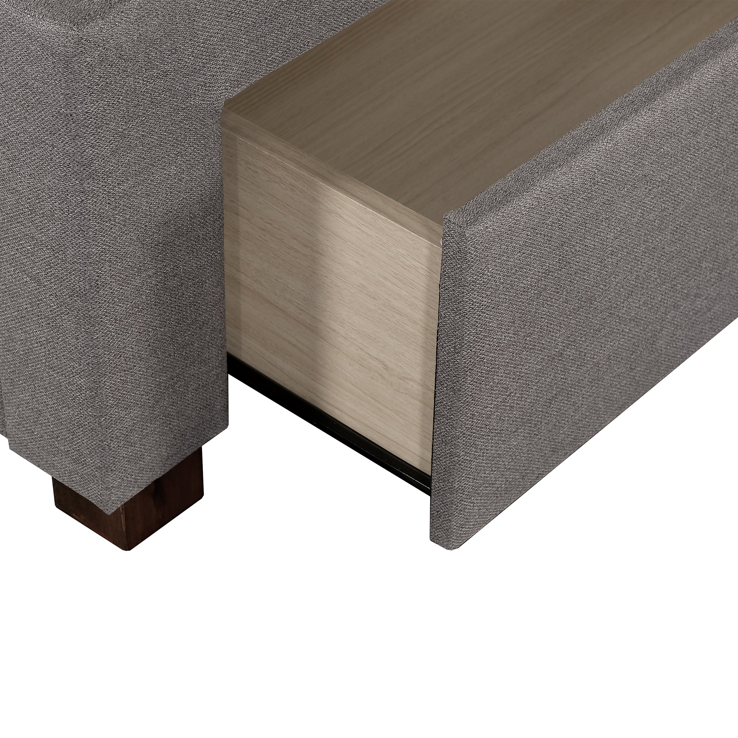 Atira Grey Upholstered Storage Bed with Drawers, Queen-Bedroom-DECOROLALA