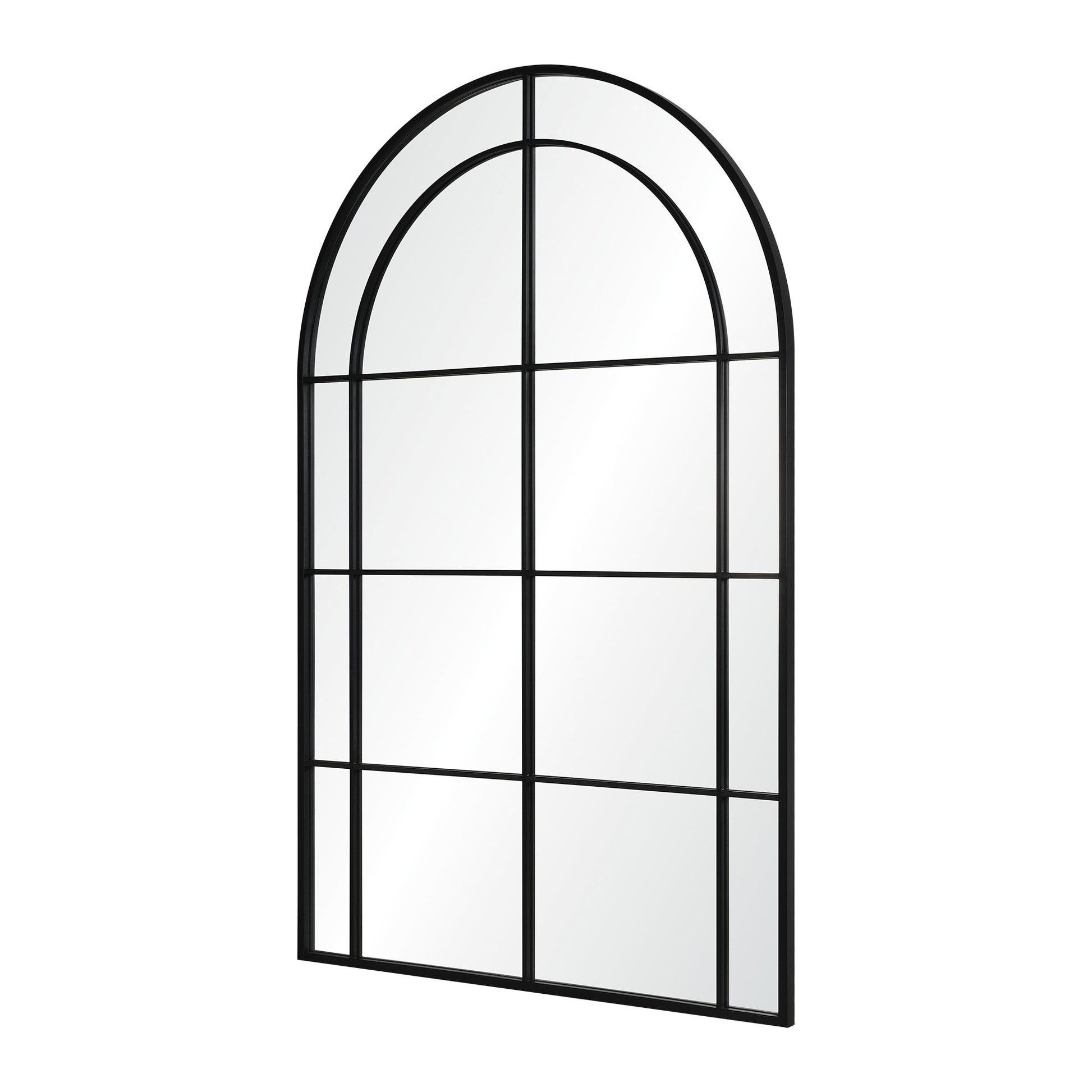 Atkinson 62" Tall Arch Full Length Mirror, Black-Full Length Mirror-DECOROLALA