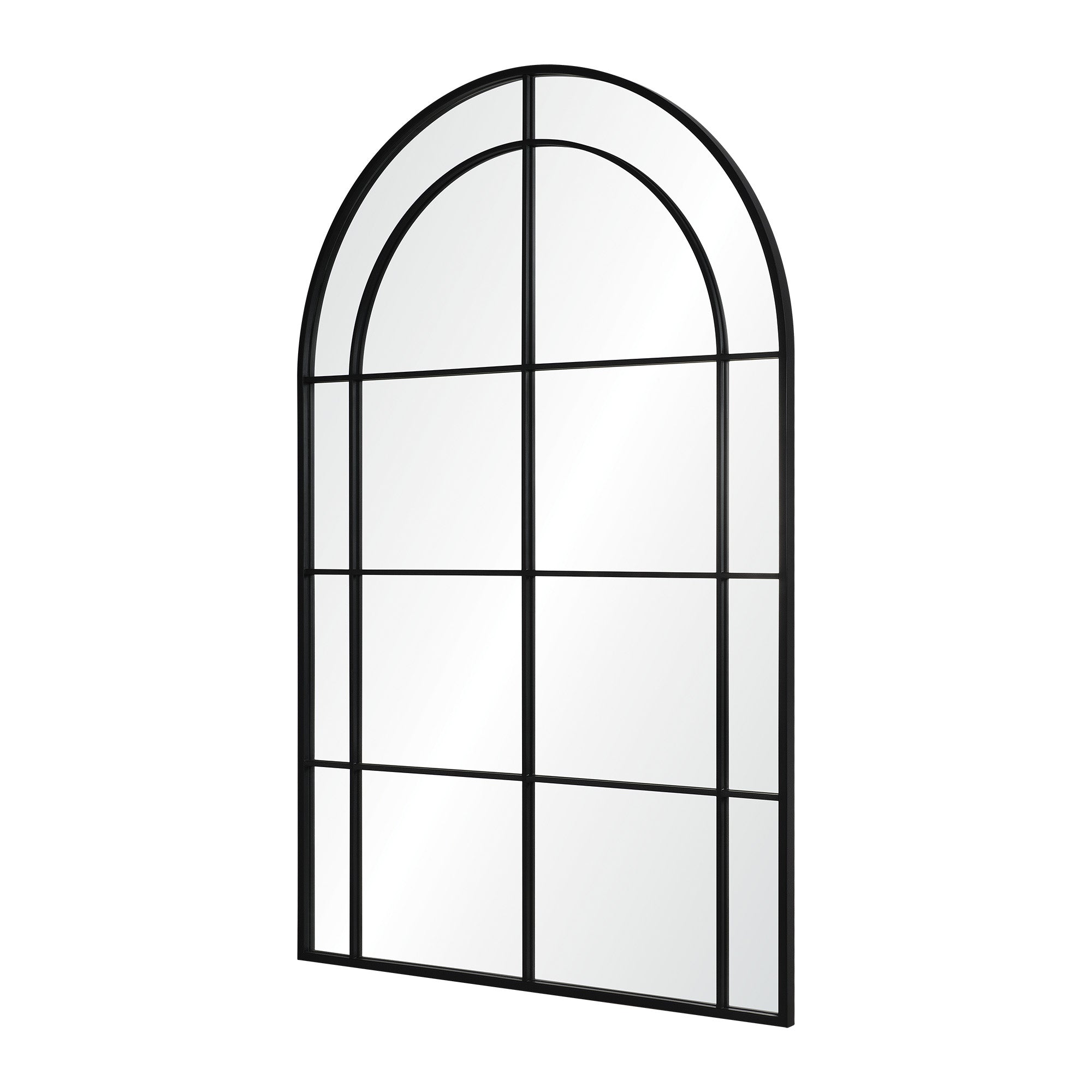 Atkinson 62" Tall Arch Full Length Mirror, Black-Full Length Mirror-DECOROLALA