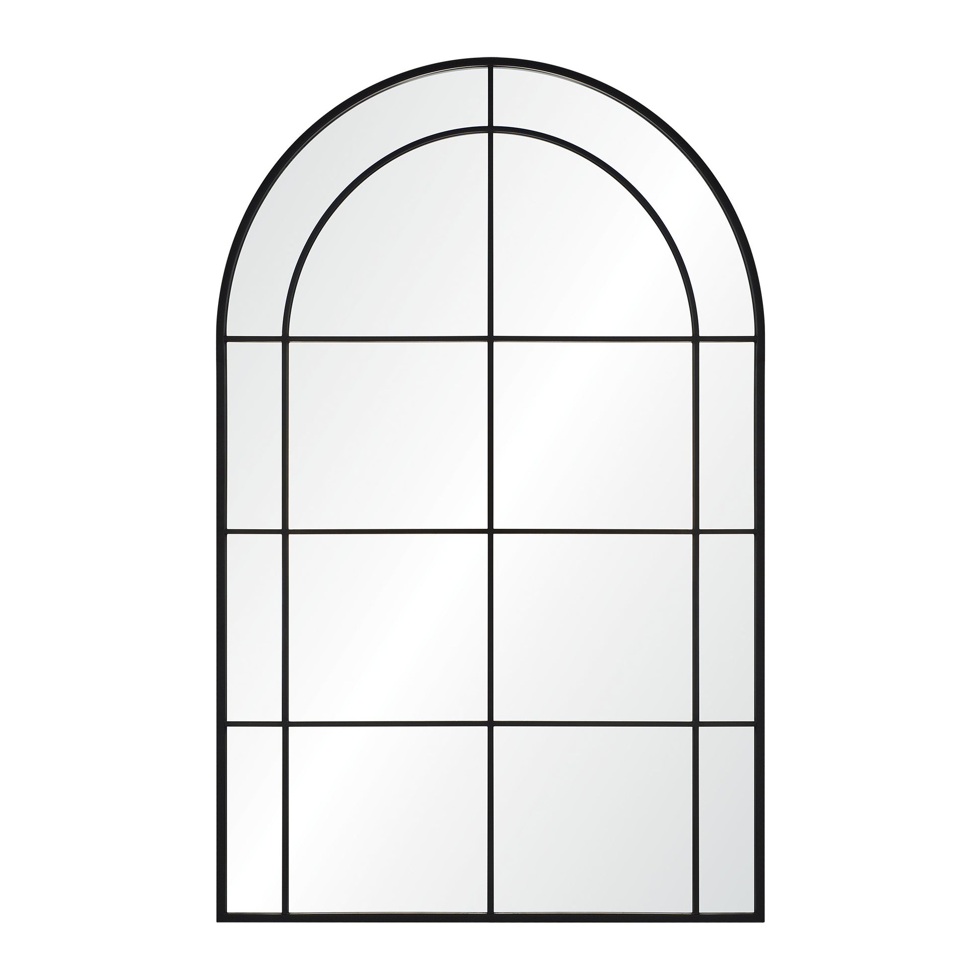 Atkinson 62" Tall Arch Full Length Mirror, Black-Full Length Mirror-DECOROLALA