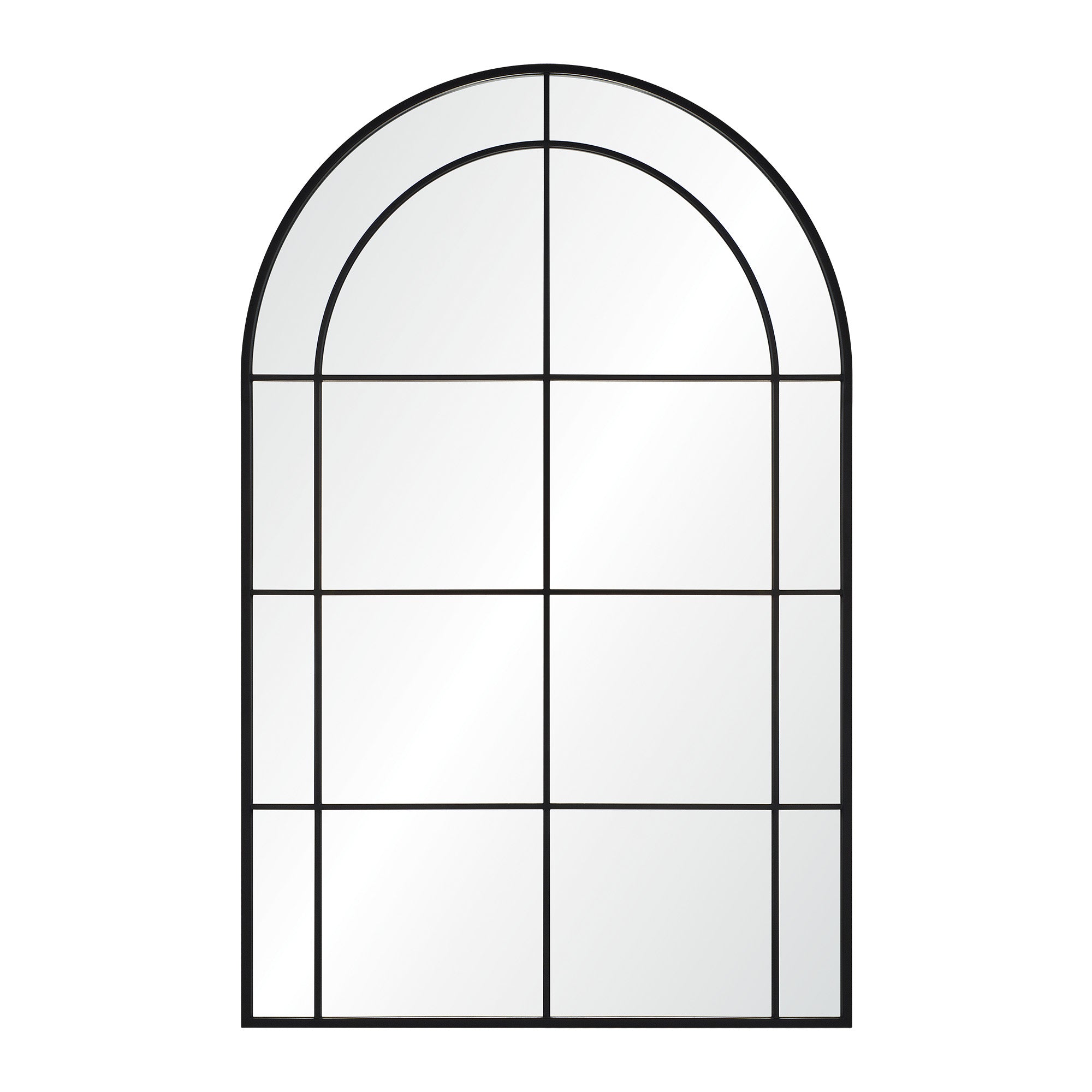 Atkinson 62" Tall Arch Full Length Mirror, Black-Full Length Mirror-DECOROLALA