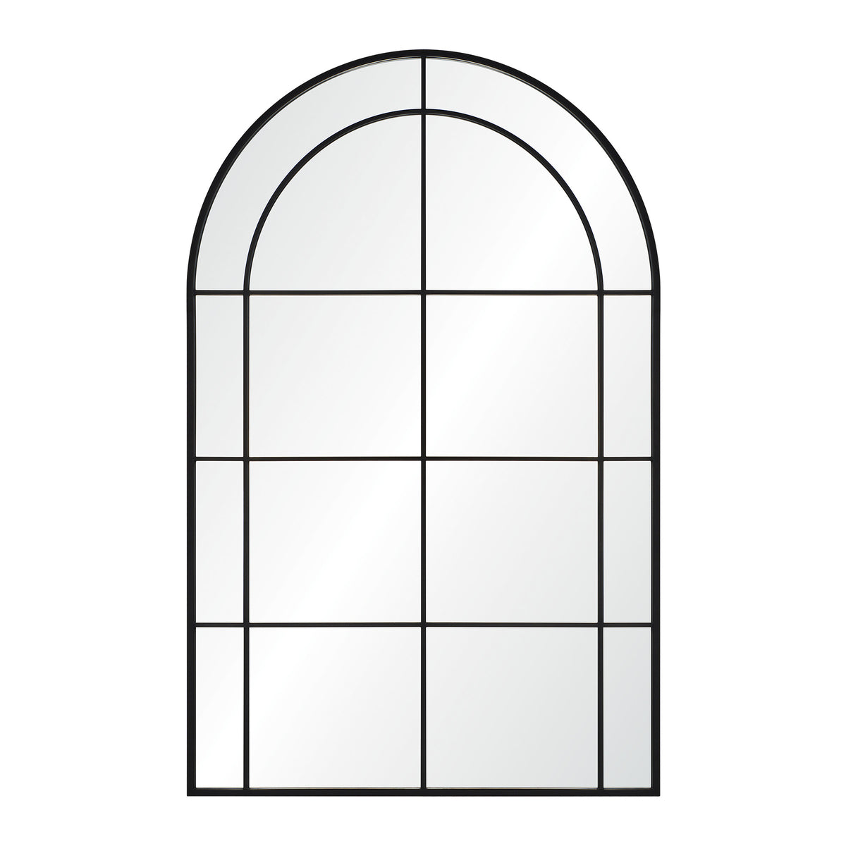Atkinson 62" Tall Arch Full Length Mirror, Black-Full-Length Mirrors-DECOROLALA