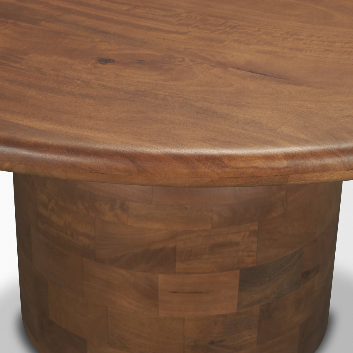 Atlas 60" Round Pedestal Dining Table | Modern | Med Brown Wood | Seats 6-Dining Tables-DECOROLALA