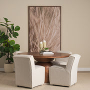 Atlas 60" Round Pedestal Dining Table | Modern | Med Brown Wood | Seats 6-Dining Tables-DECOROLALA
