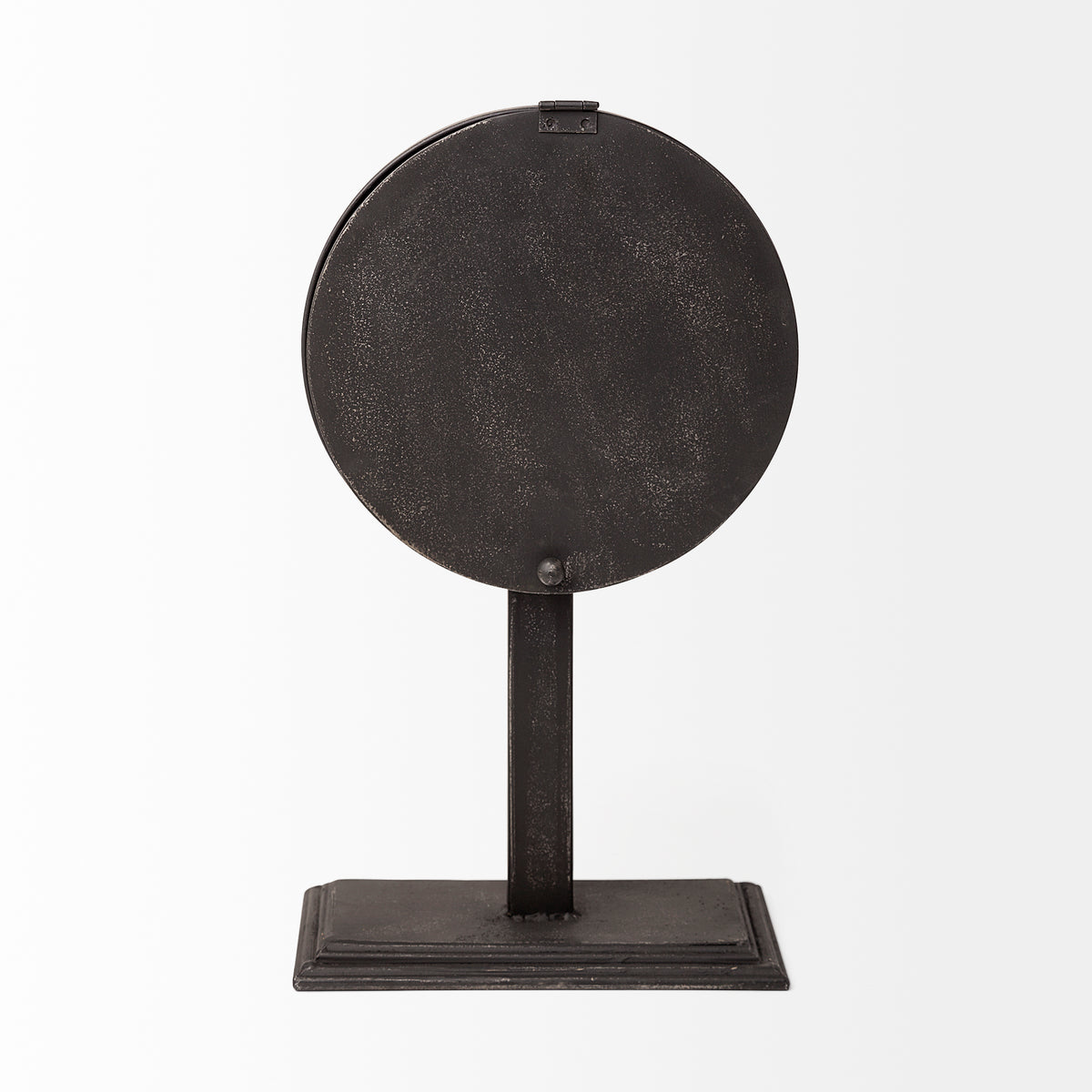 Attalack II Black Metal Round Face Table Clock-Table Clocks-DECOROLALA