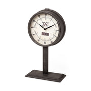Attalack II Black Metal Round Face Table Clock-Table Clocks-DECOROLALA