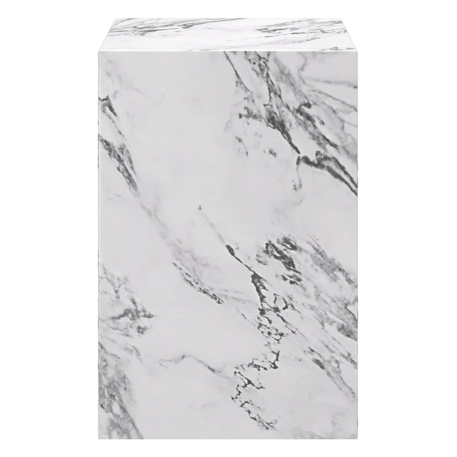 Atticus Arched Accent Side Table - Bulgari White Marble Finish-DECOROLALA