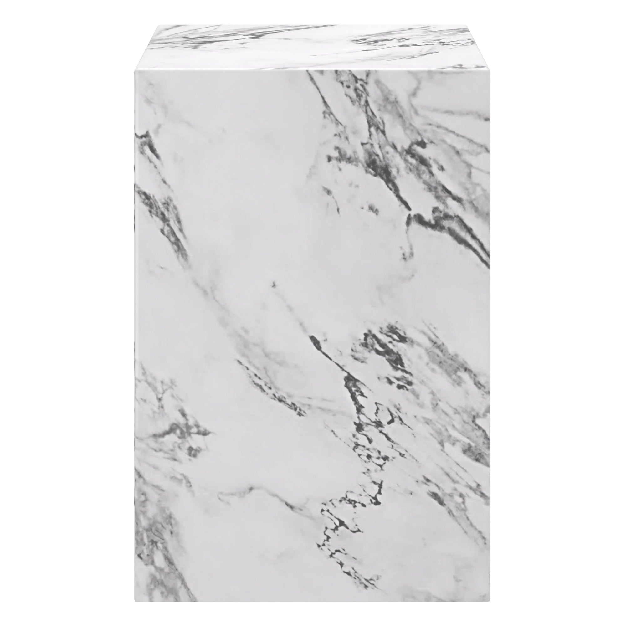 Atticus Arched Accent Side Table - Bulgari White Marble Finish-DECOROLALA