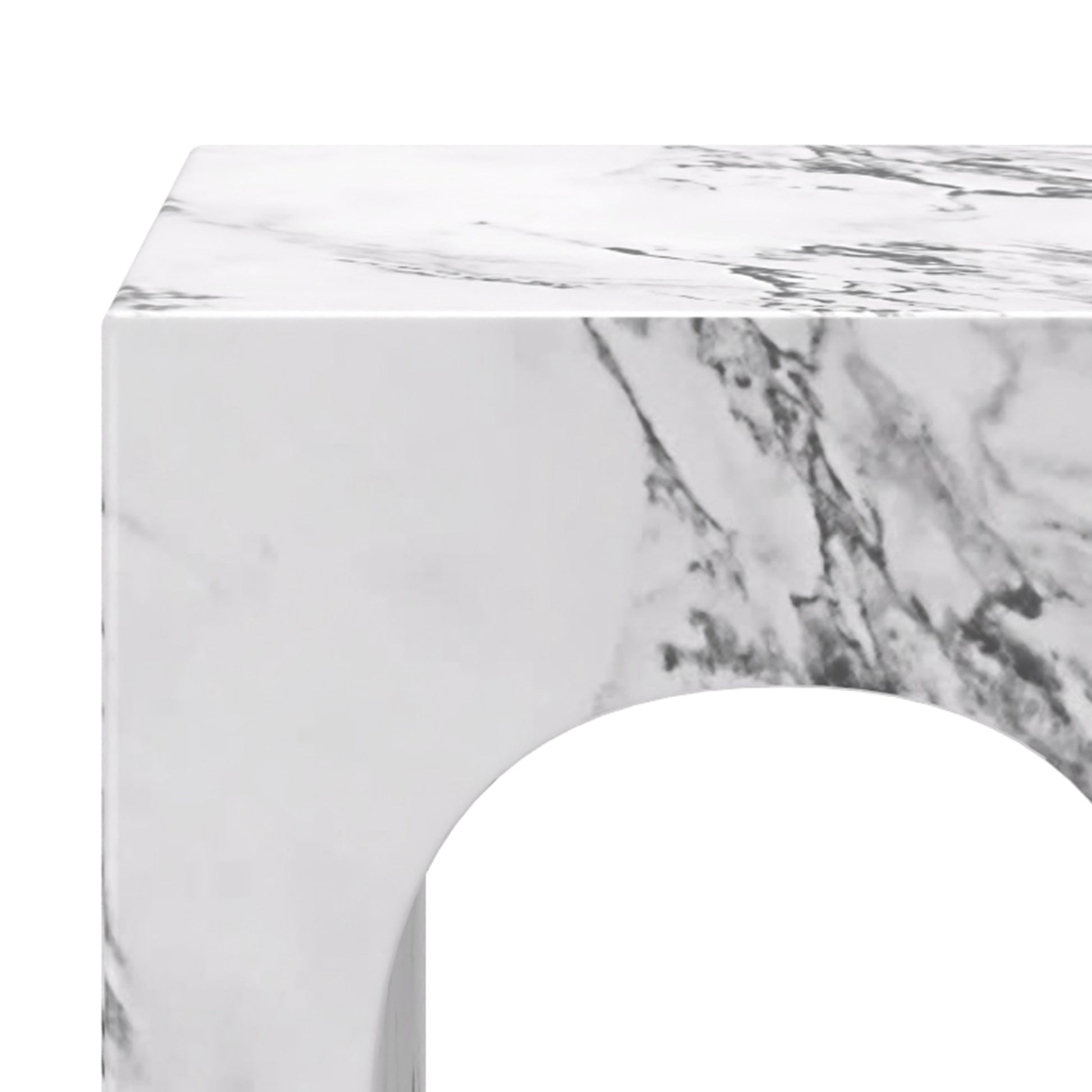 Atticus Arched Accent Side Table - Bulgari White Marble Finish-DECOROLALA