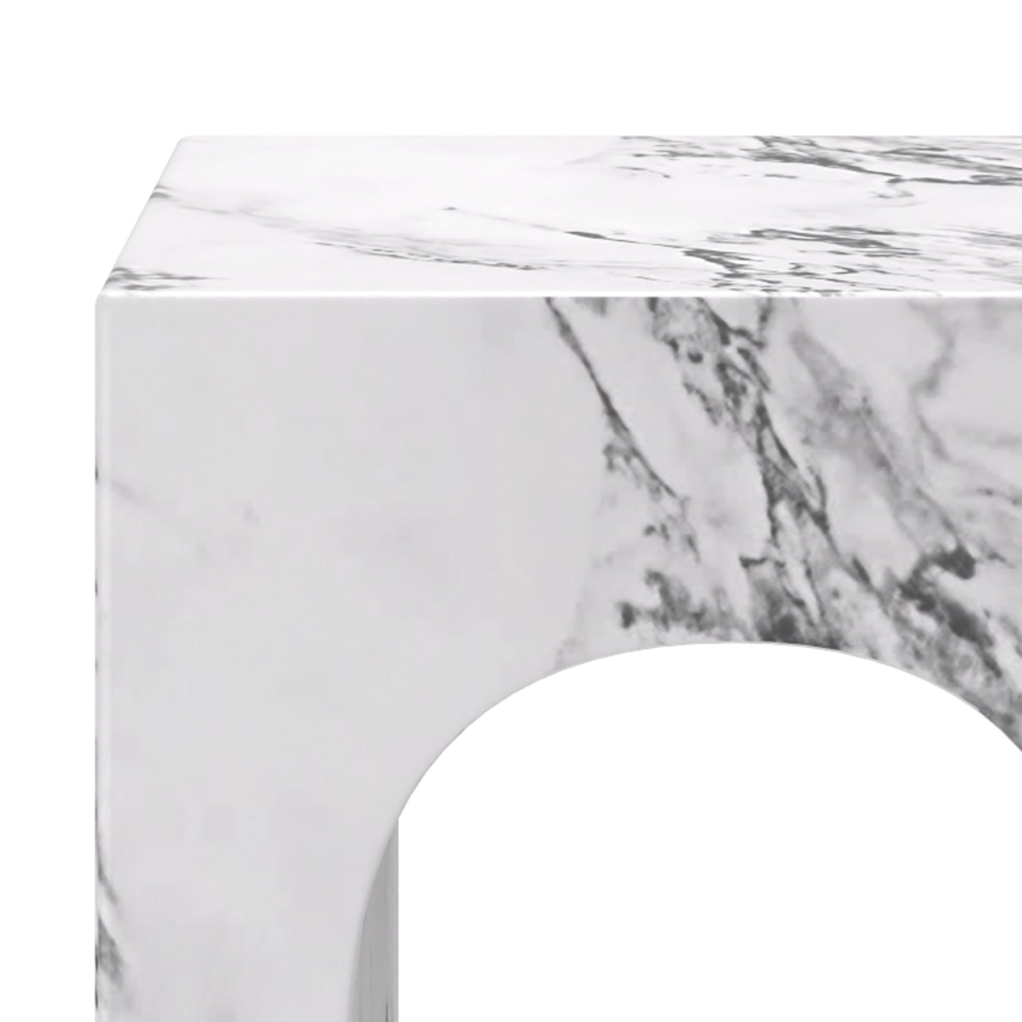 Atticus Arched Accent Side Table - Bulgari White Marble Finish-DECOROLALA