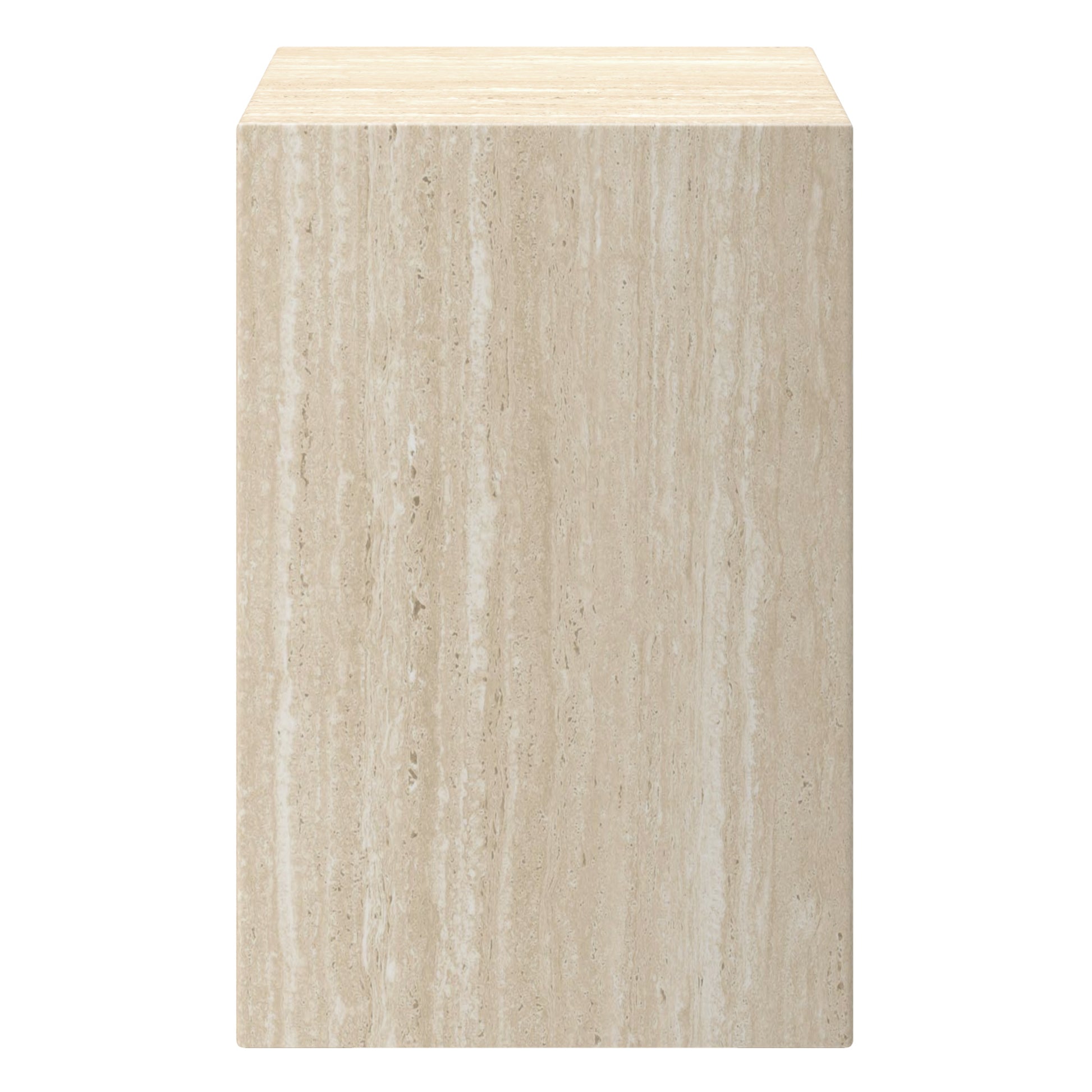 Atticus Arched Accent Side Table - Travertine Finish-DECOROLALA