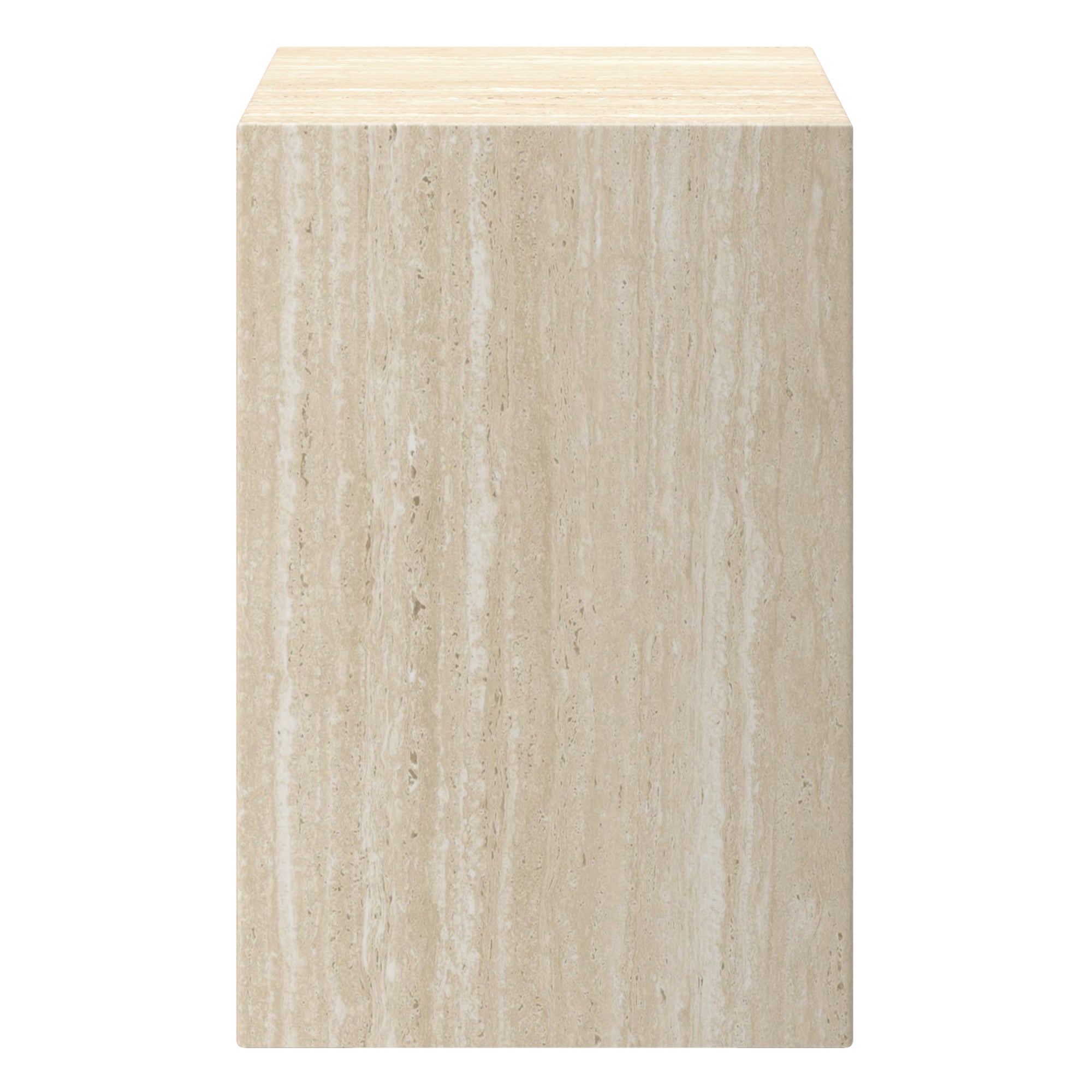 Atticus Arched Accent Side Table - Travertine Finish-DECOROLALA