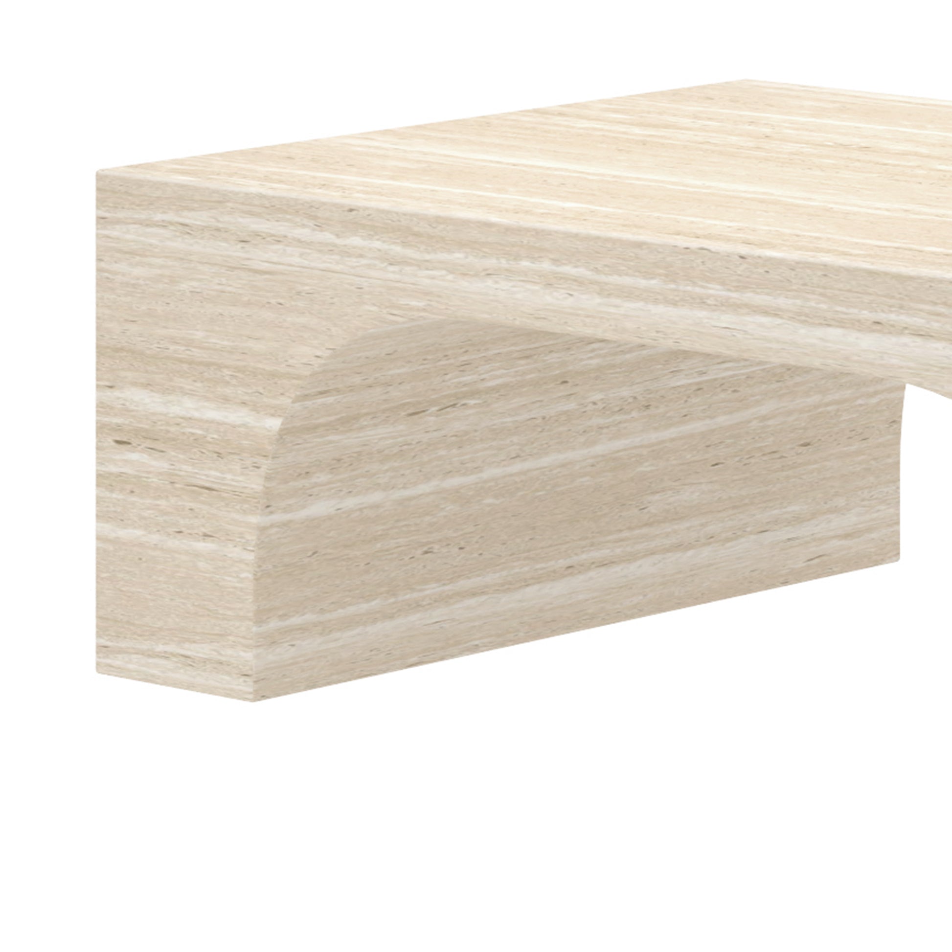 Atticus Arched Coffee Table - Travertine Finish-DECOROLALA